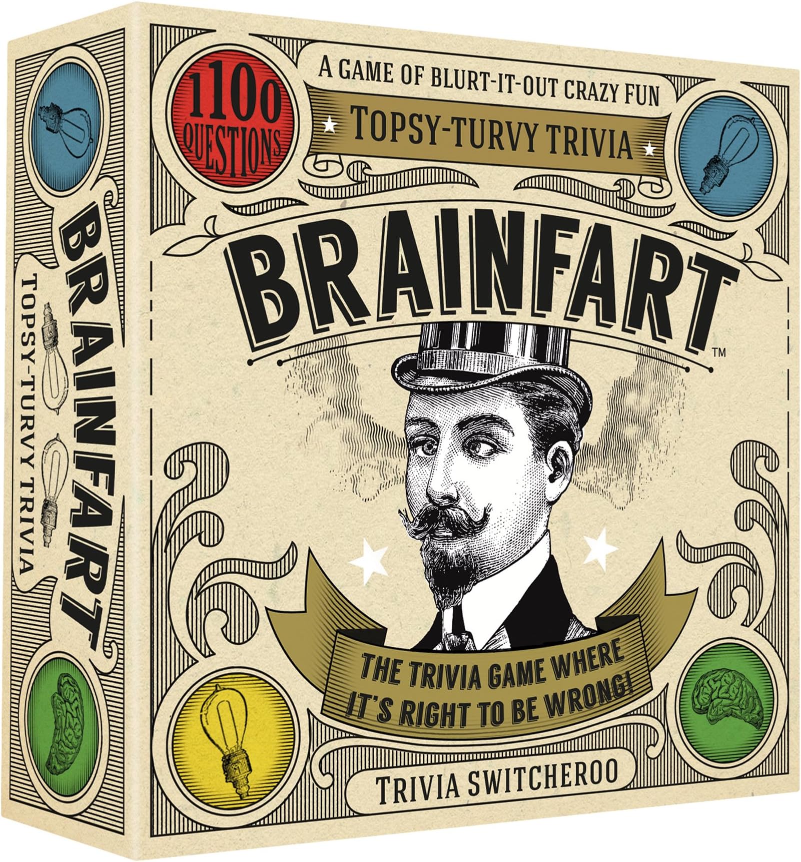 Brainfart 21040" Topsy-Turvy Trivia Card Game for 14+ years to 99 years