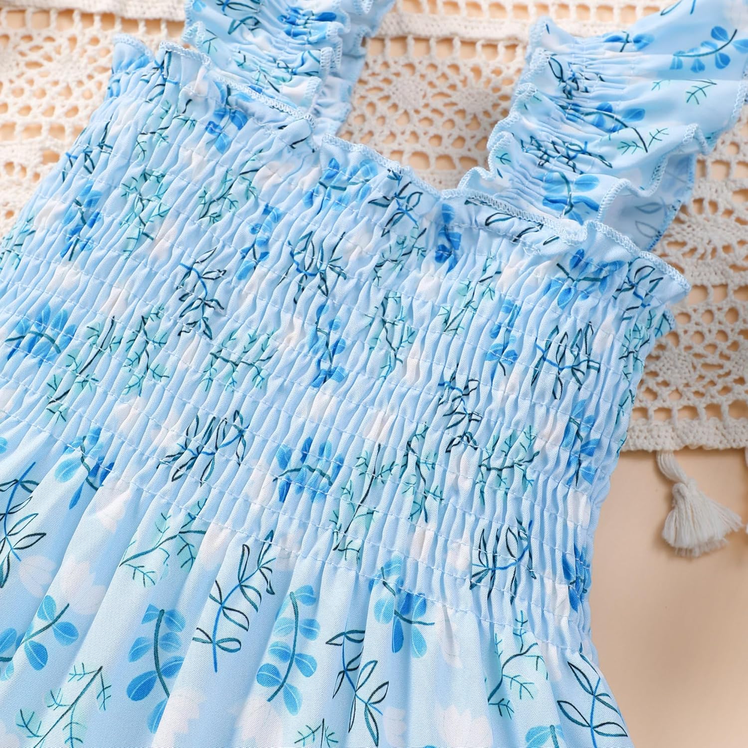 RETSUGO Little Girls Dresses Flutter Sleeve Casual Birthday Party Dress Toddler Kids Swing Twirly Summer Sundress 1-8 Years - Image 9