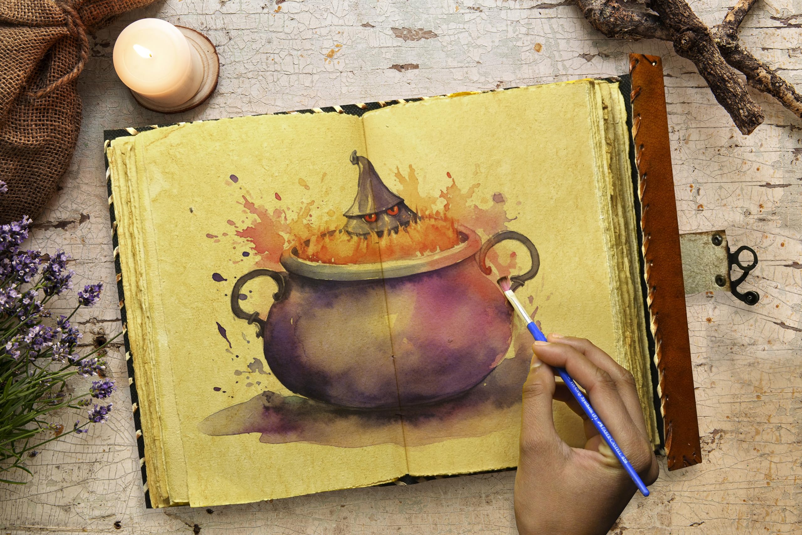 SH SHIFAA HANDICRAFT Hocus Pocus Book of Spells Hocus Pocus Spell Book Prop Hocus Pocus Halloween Decorations Decor Leather Journal Writing Book of Shadow Hocus Pocus Gifts for Men and Women - Image 4