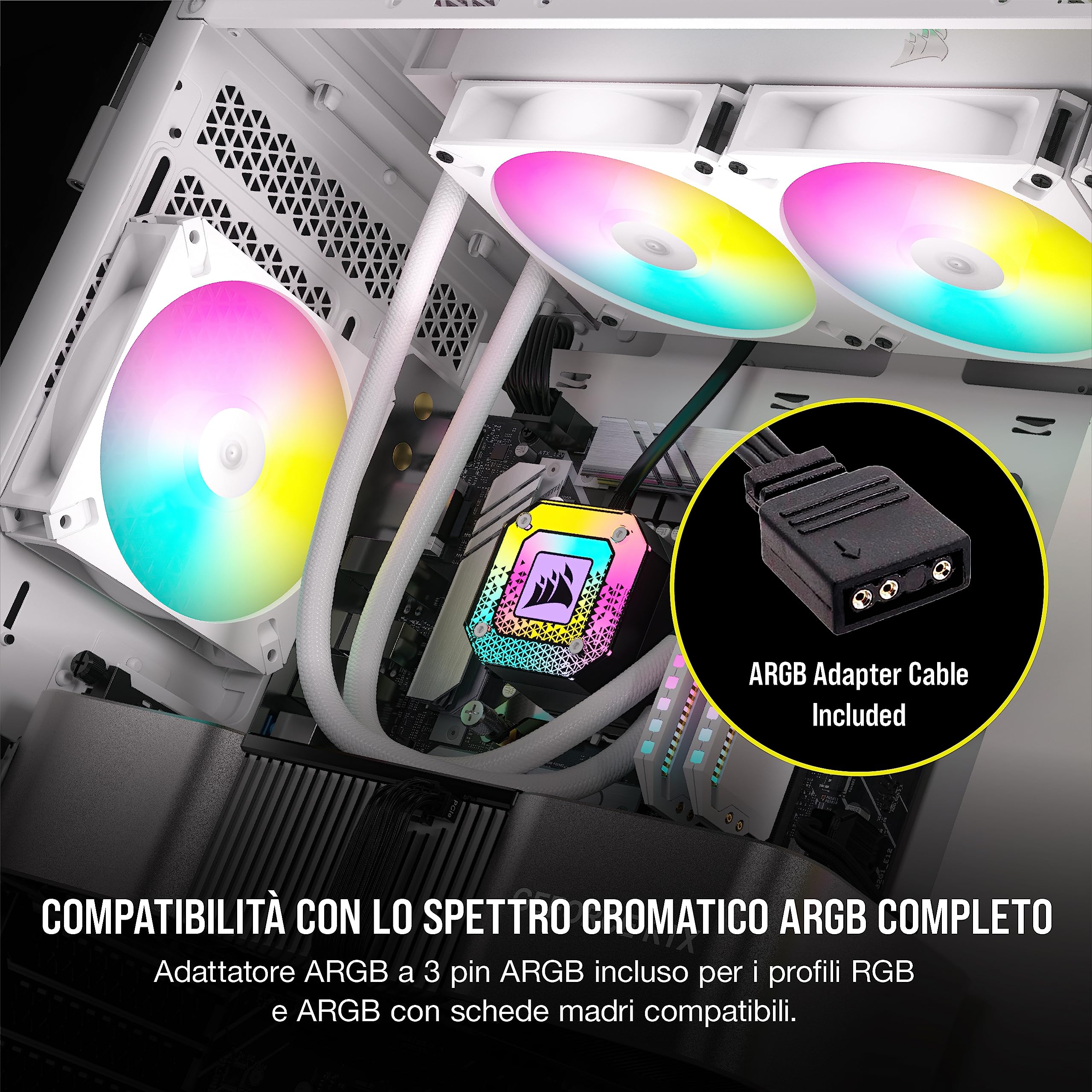 Corsair iCUE AR120 RGB Digital 120mm Compatibile con ARGB Ventole - Confezione da Tre - Bianco