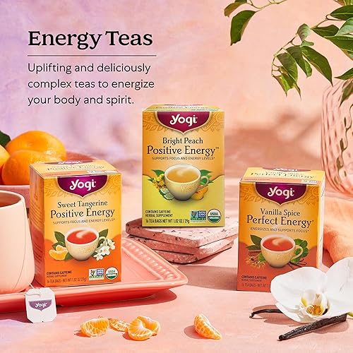 Miniatura 5 de Yogi Energy Variety (paquete de 3) Muestra orgánica y juego de regalo de té, contiene cafeína, 48 bolsas de té