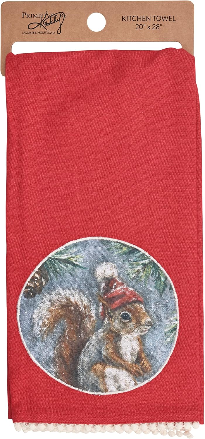 Primitives by Kathy Winter Squirrel Kitchen Towel