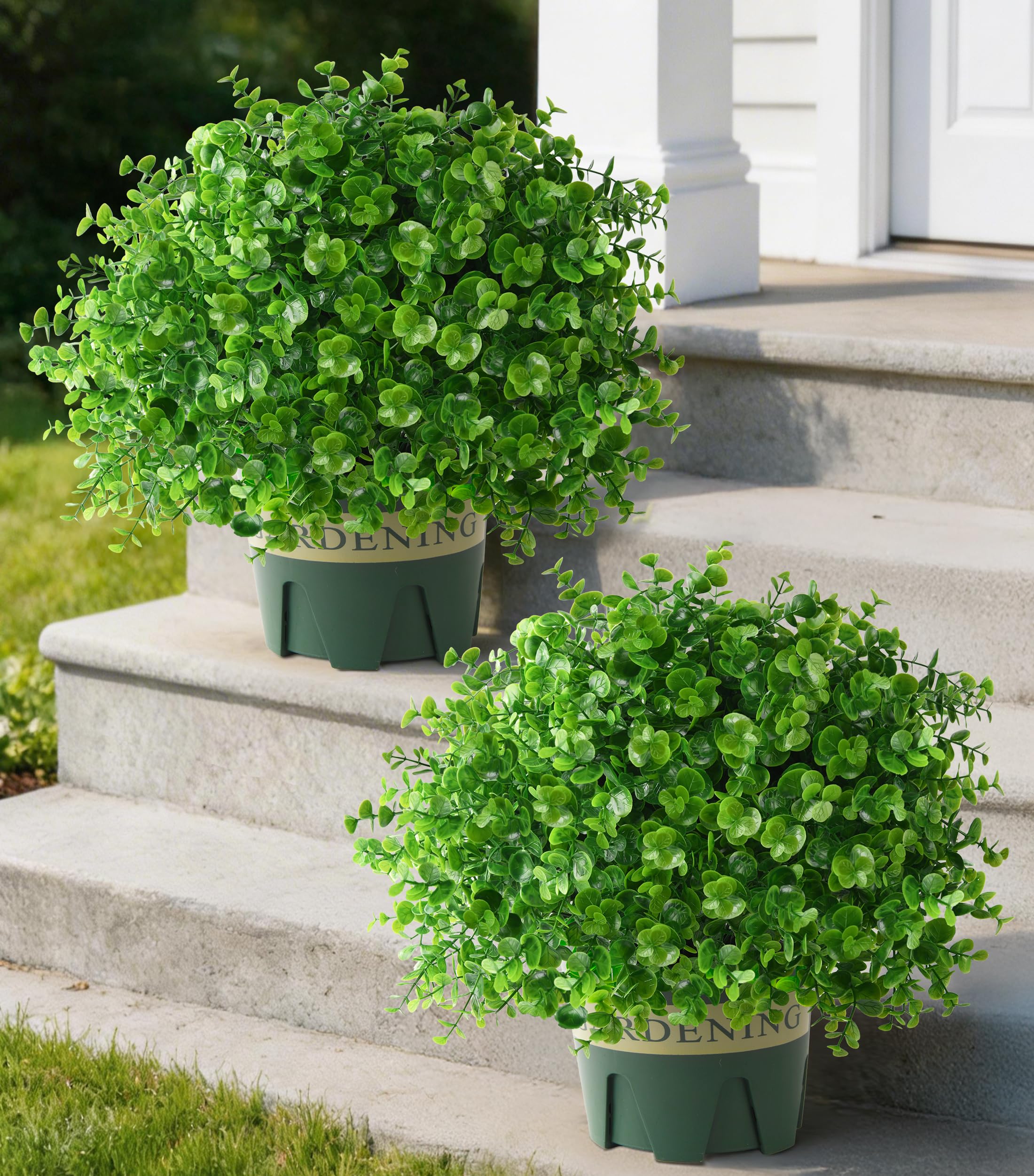 florisso 2 Pack Artificial Boxwood Topiary Trees