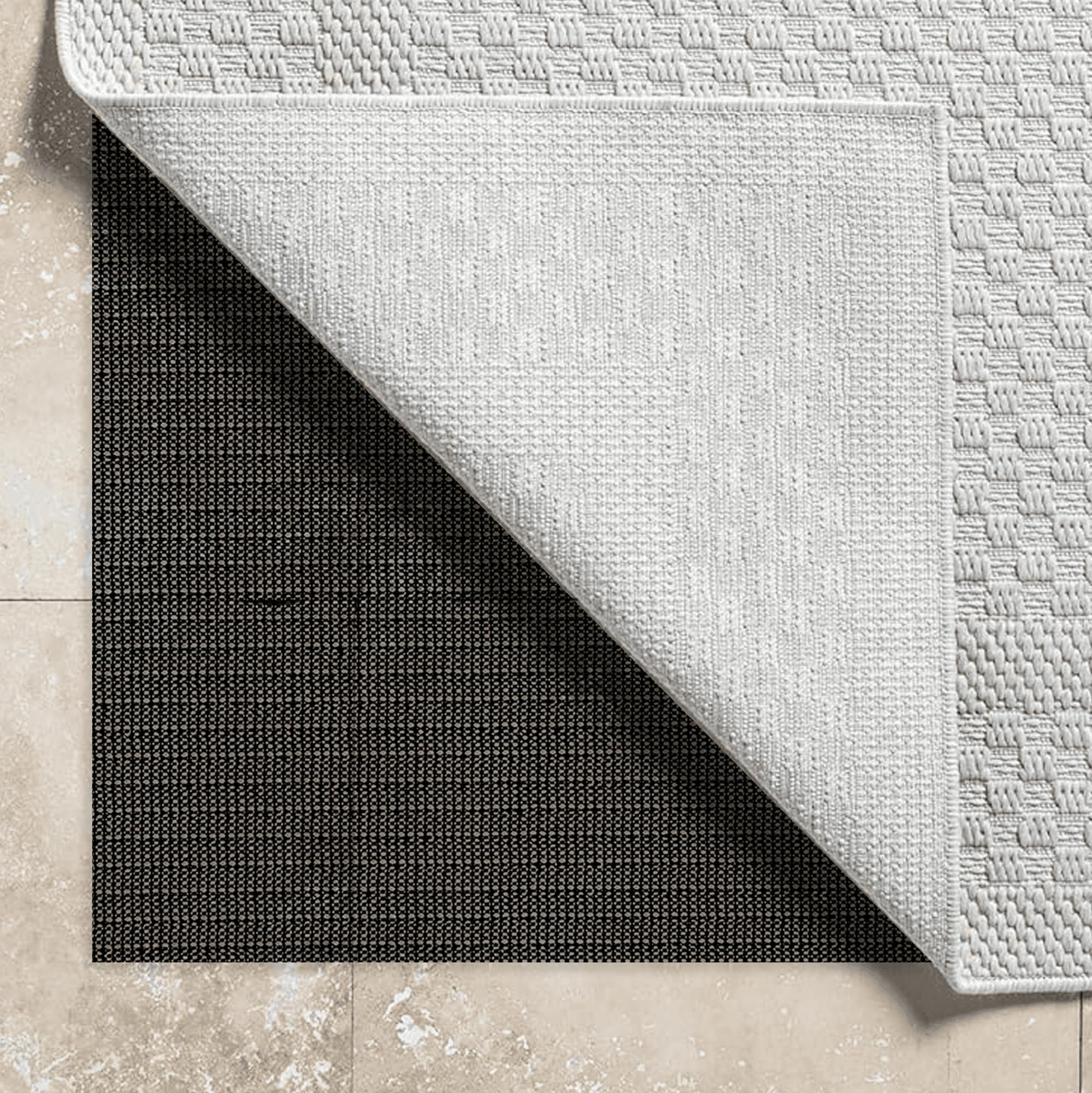 Base Antideslizante para Alfombra 155 x 190 cm Tela Antideslizante Estera de Arranque Corte a Medida para Cojín de Suelo para Hogar Oficina Carros Cocina Baño, Negro