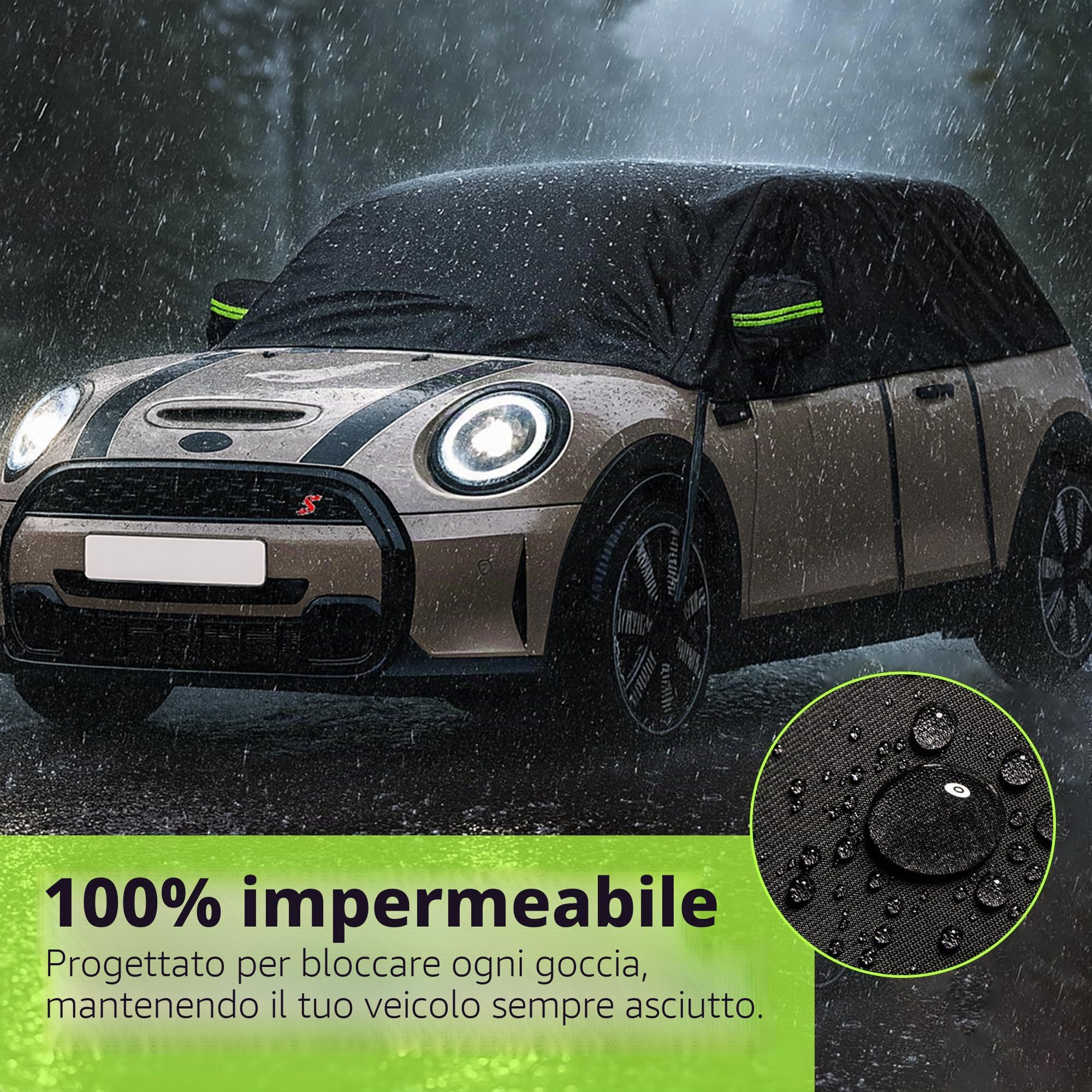 Copertura parziale per auto sostitutiva per Mini Cooper 3 porte 2000-2024, coperture per auto per stoccaggio esterno, accessori per auto impermeabili per tutte le condizioni atmosferiche