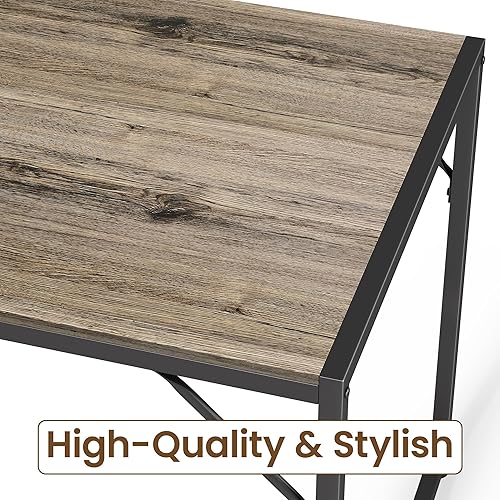 Miniatura 17 de Bealife Juego de mesa de comedor para 4 personas con marco de metal y tablero de MDF, mesa de cocina que ahorra espacio con 2 bancos, juego de mesa