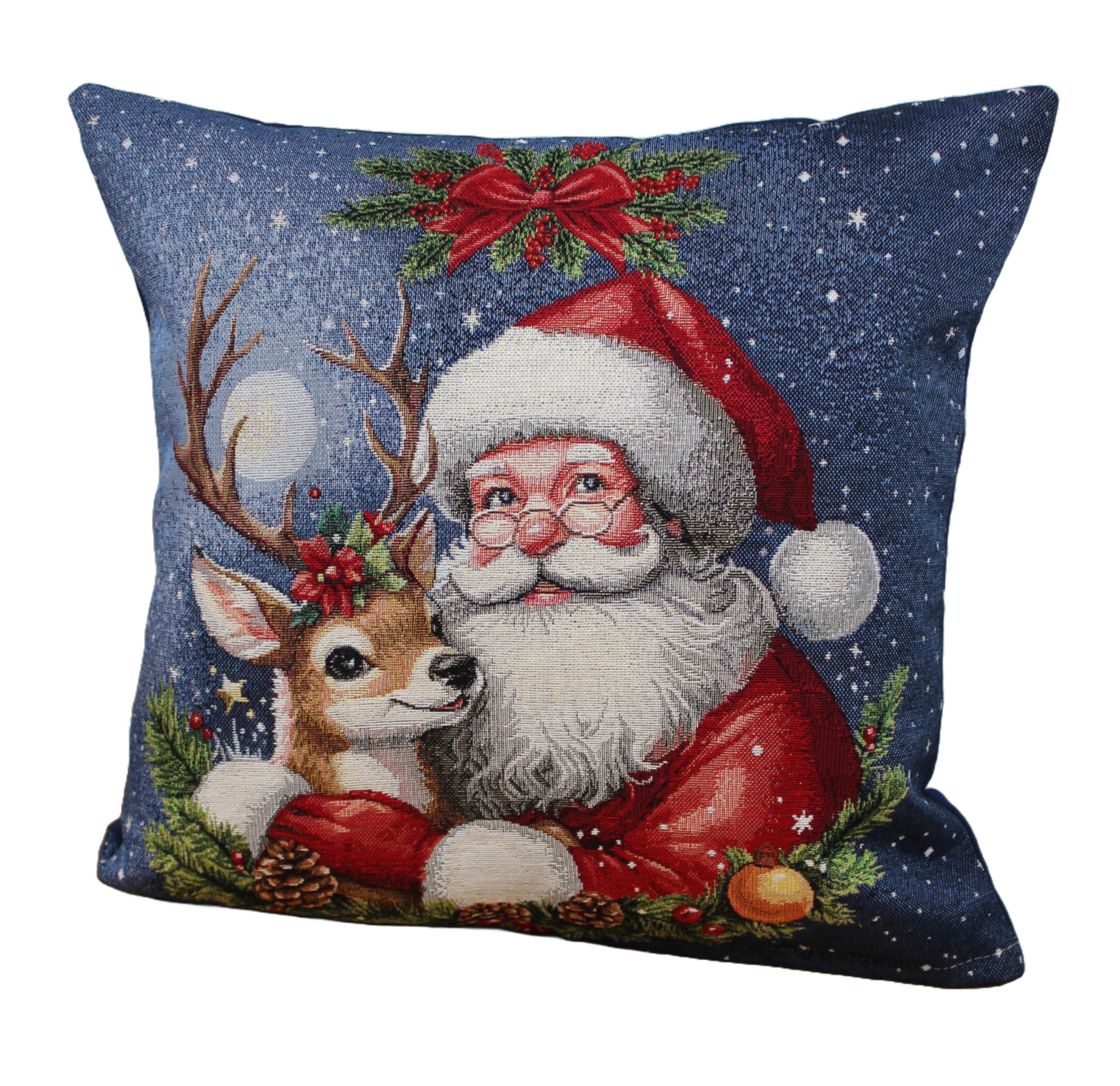 Peggy Wilkins Multicolour Santas Sidekick Christmas Tapestry Style Complete Cushion - 45Cm X 45Cm