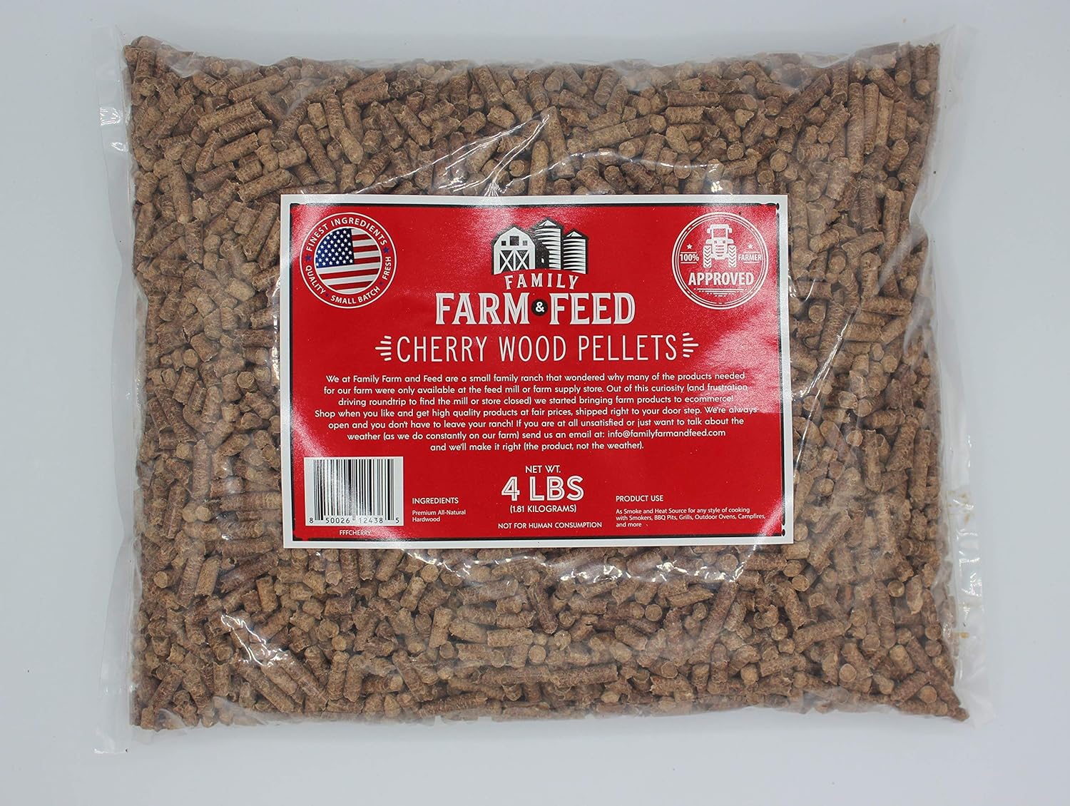 FAMILY FARM AND FEED | Hardwood Natural BBQ Grill Smoke Bake | Cherry | Pellets | 4 Pound Pel Bag : Patio, Lawn & Garden