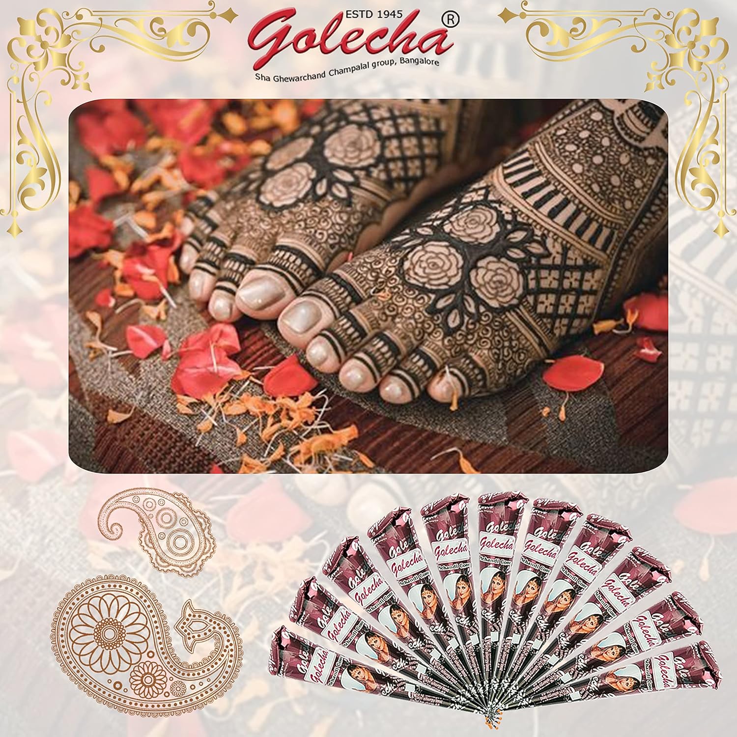 Golecha 12 Pack 100% Natural Ready to Use Henna Paste Hair Color Hair Dye Cones : Beauty & Personal Care