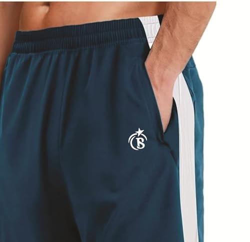 Image of BLUE STAR SHARK Athletic Sports Short || Shorts for Men with Zip Pockets ||Quick Dry || Lightweight Activewear Shorts