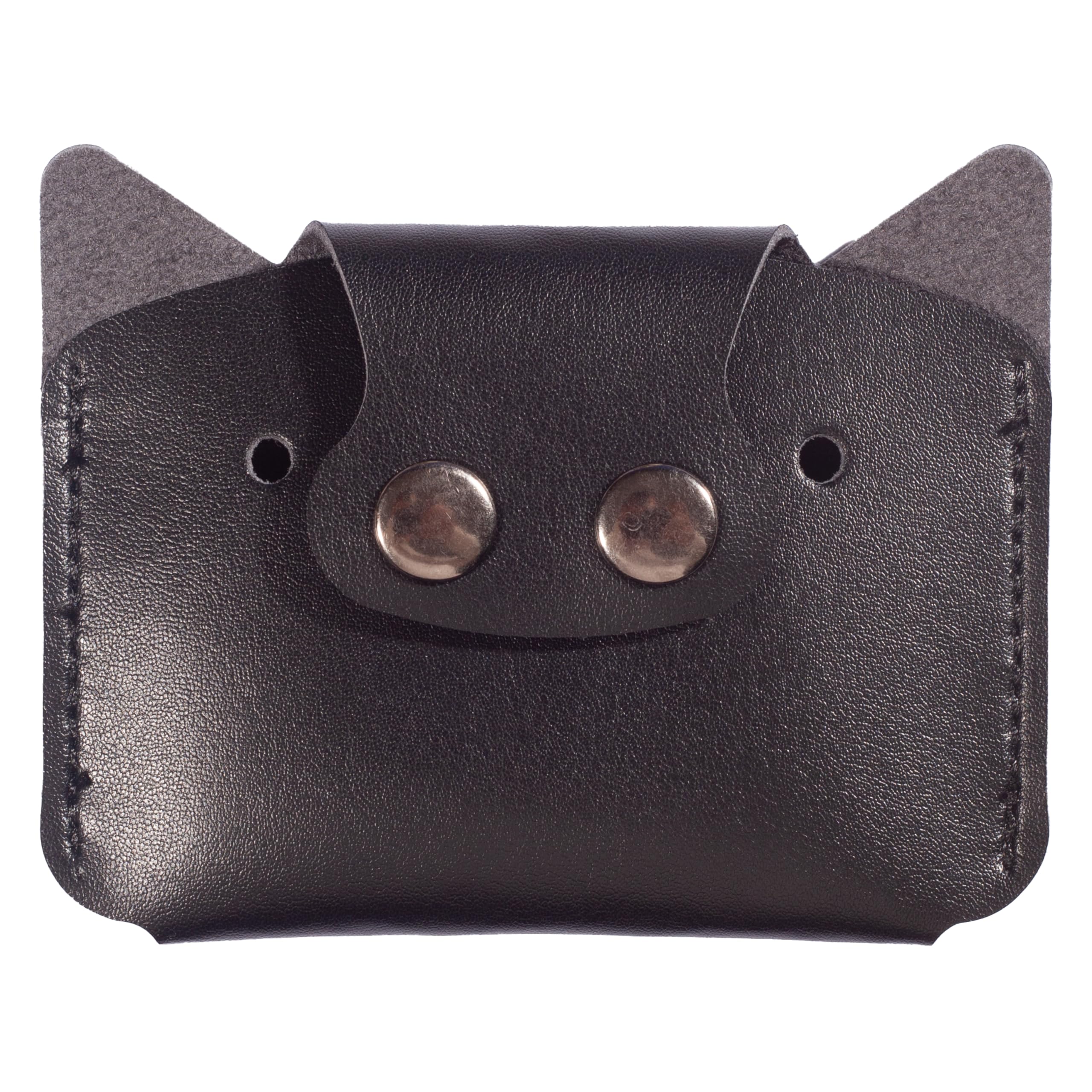 Ateusa Cute Piggy Coin Purse & Card Holder - Small Compact Vegan Leather Pocket Pouch for Coins, Keys, Change - Handmade Animal Lover Gift for Women (