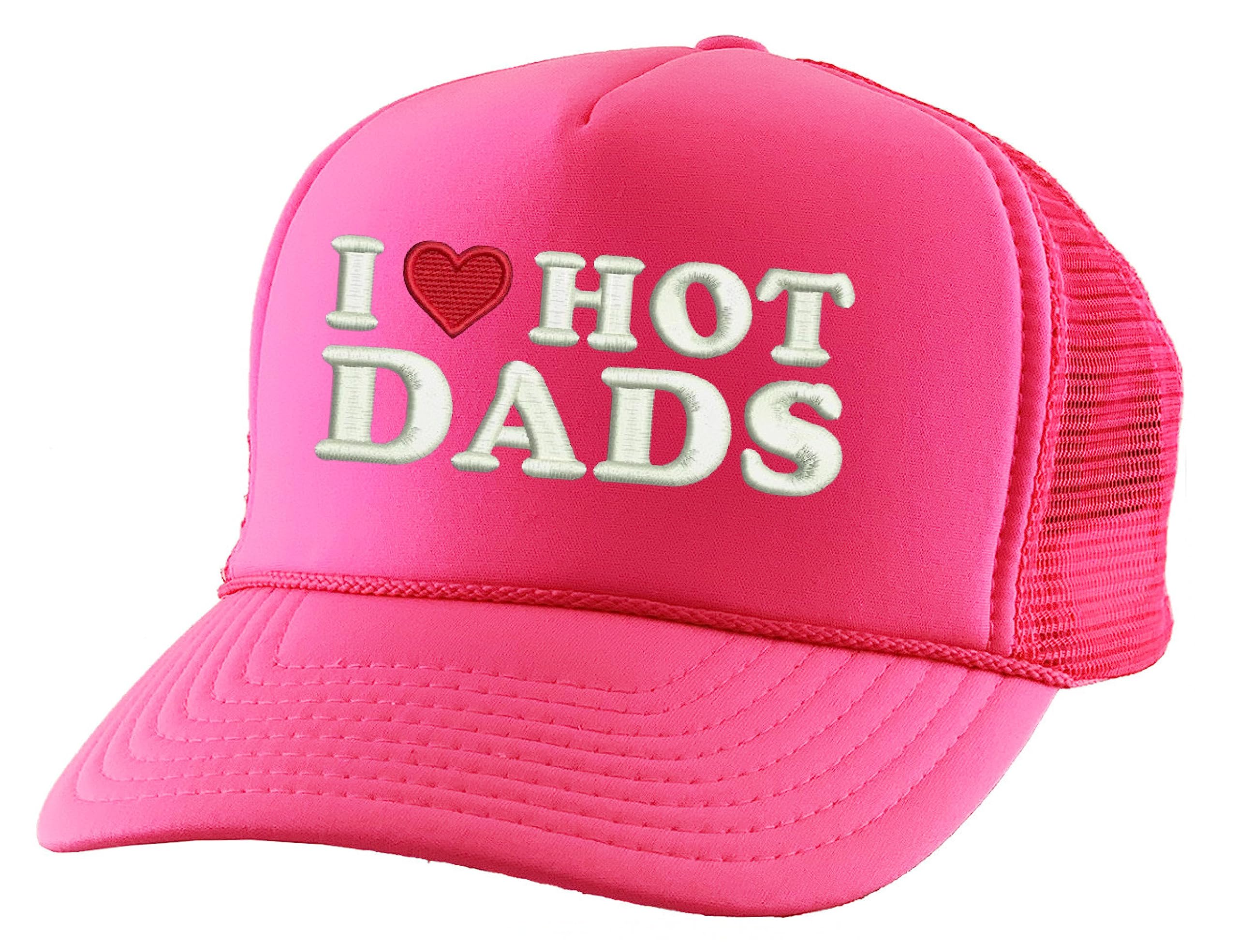 I Love Hot Dads Trucker Hat Mesh Adjustable Snapback Cap