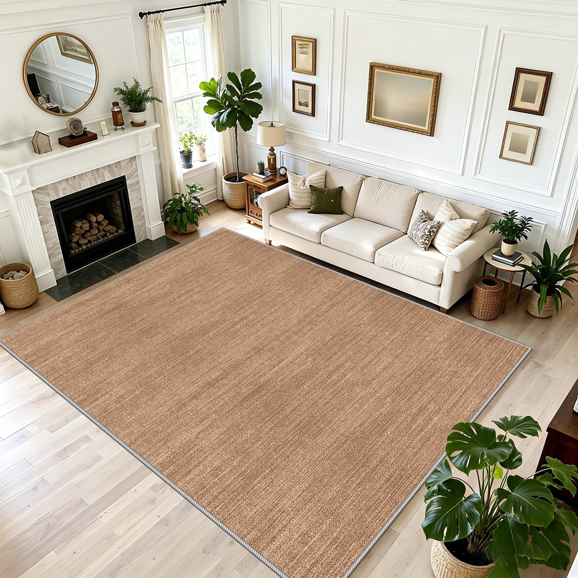 Tapis vintage marron 90x140 cm pour salon et chambre à coucher