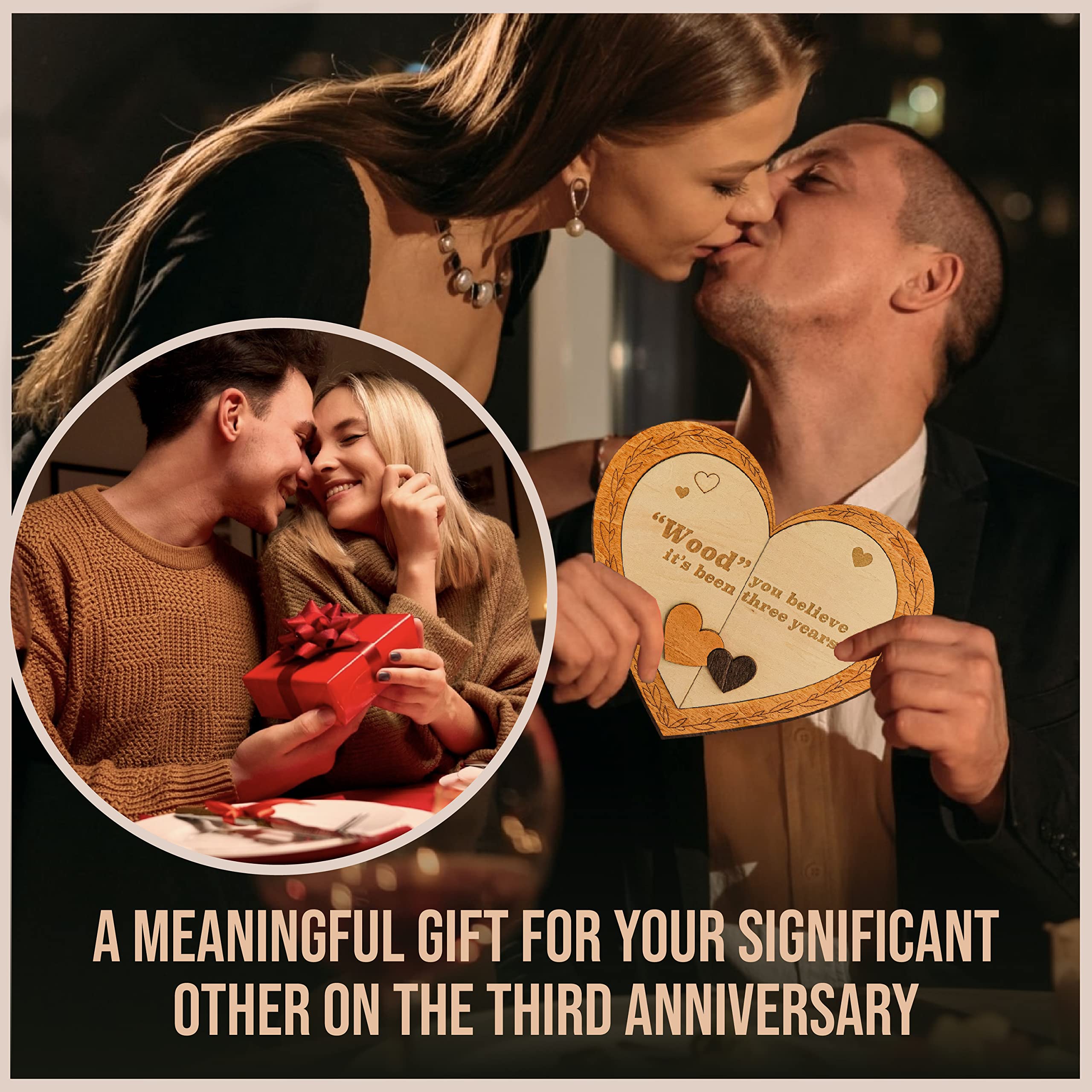 STOFINITY 3rd Wedding Gifts Anniversary - 3 Year Anniversary Wood
