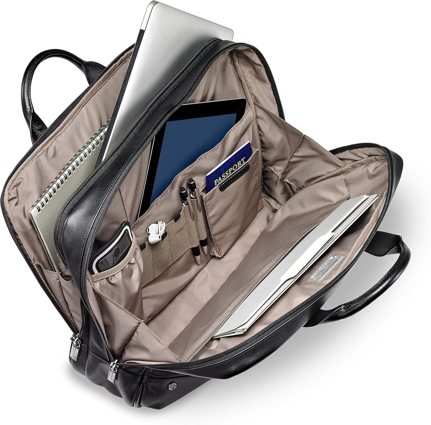 | Briggs & Riley @ Work-Leather Brief, Black, Medium | Briefcases