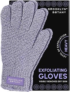 Brooklyn Botany Exfoliating Gloves for Bath and Shower – Heavy Duty Exfoliating Body Scrubber for Massage and Dead Skin Remover for Body – 1 Pair