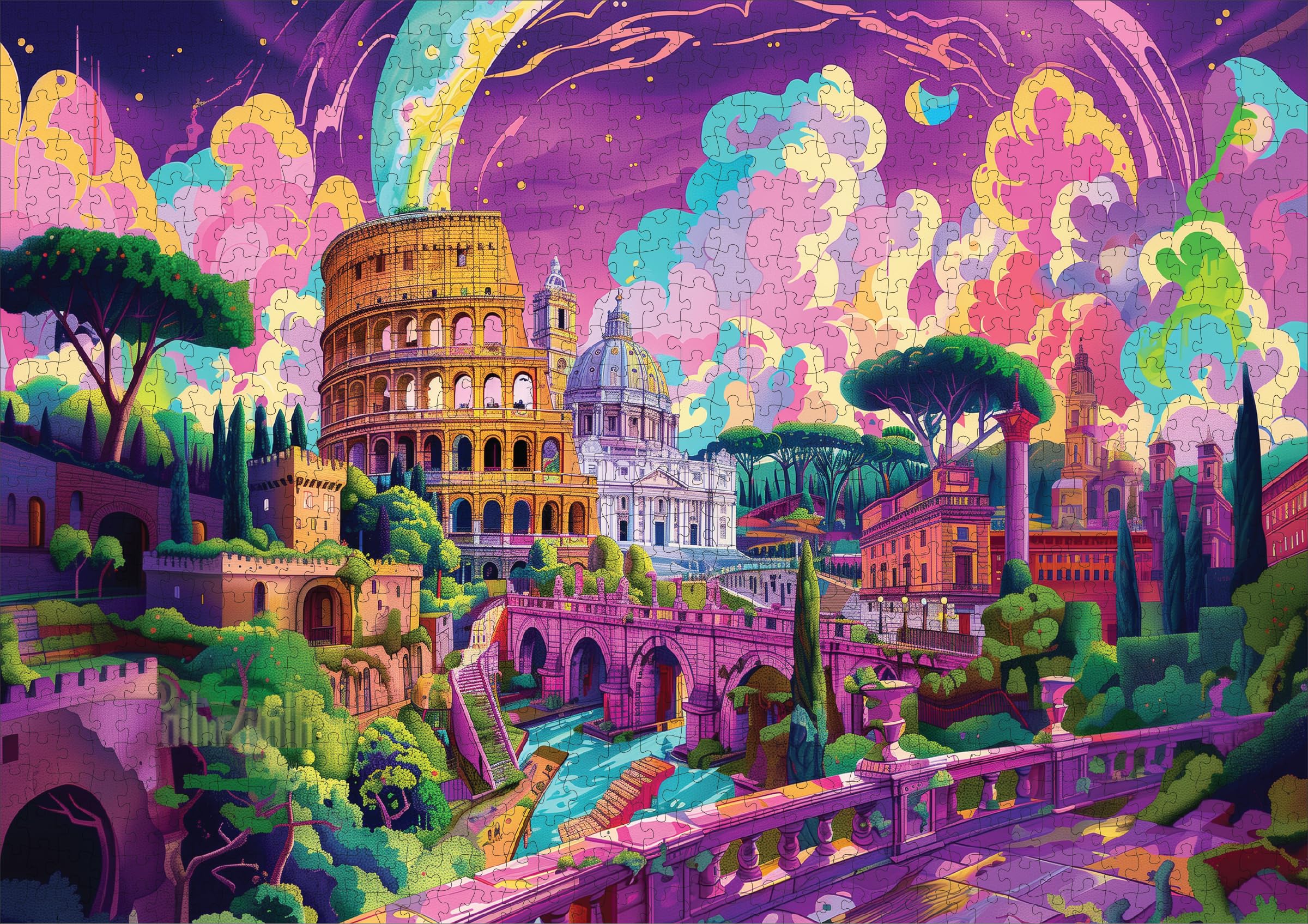 1000 Piece Jigsaw Puzzle for Adults - Impossible Hard Difficult Challenging Puzzles for Adults - Cities Collection (Roman Riddle)