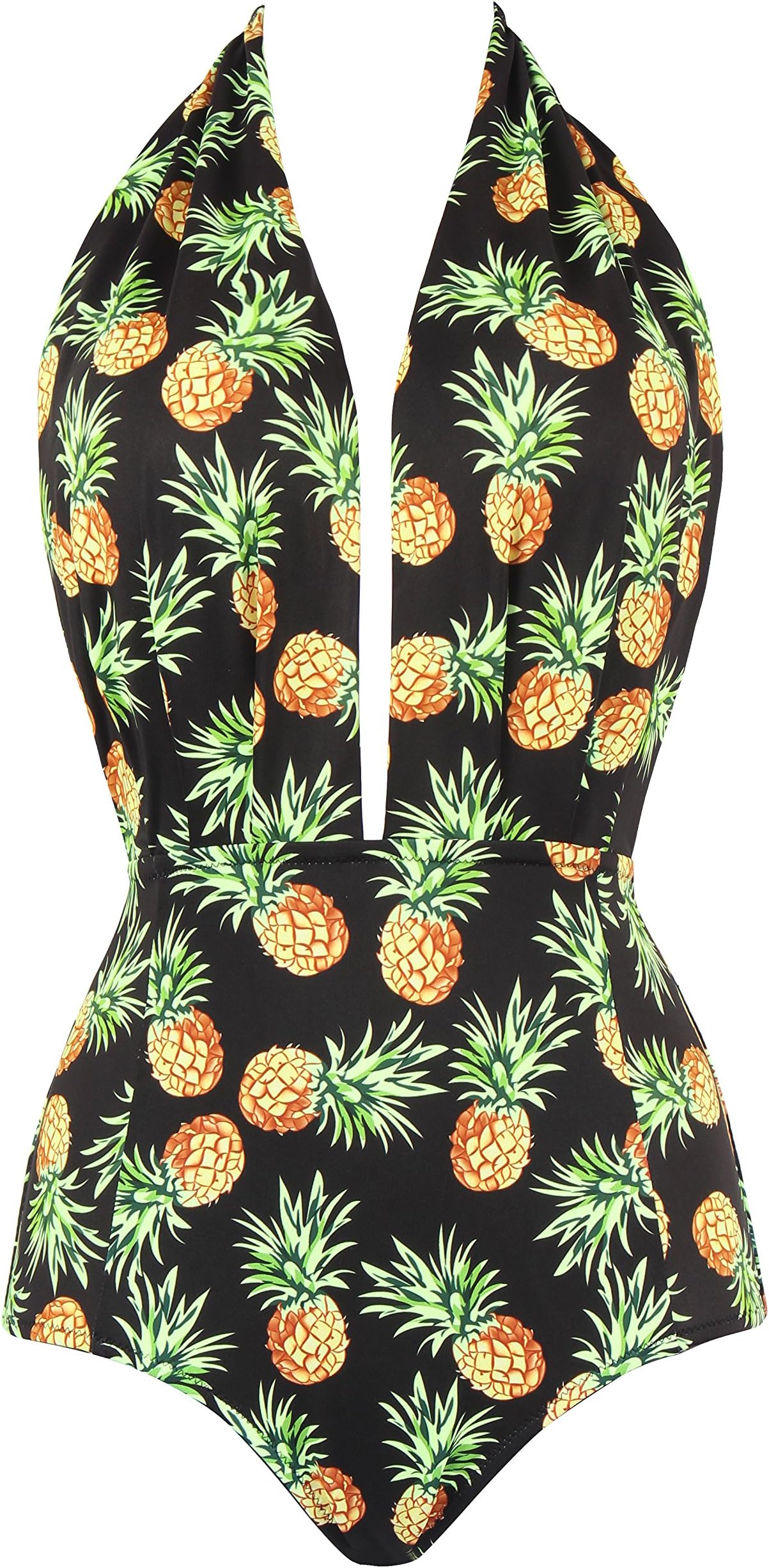Miturn Retro One Piece Backless Bather Swimsuit High Waisted Tankini Pin Up Swimwear