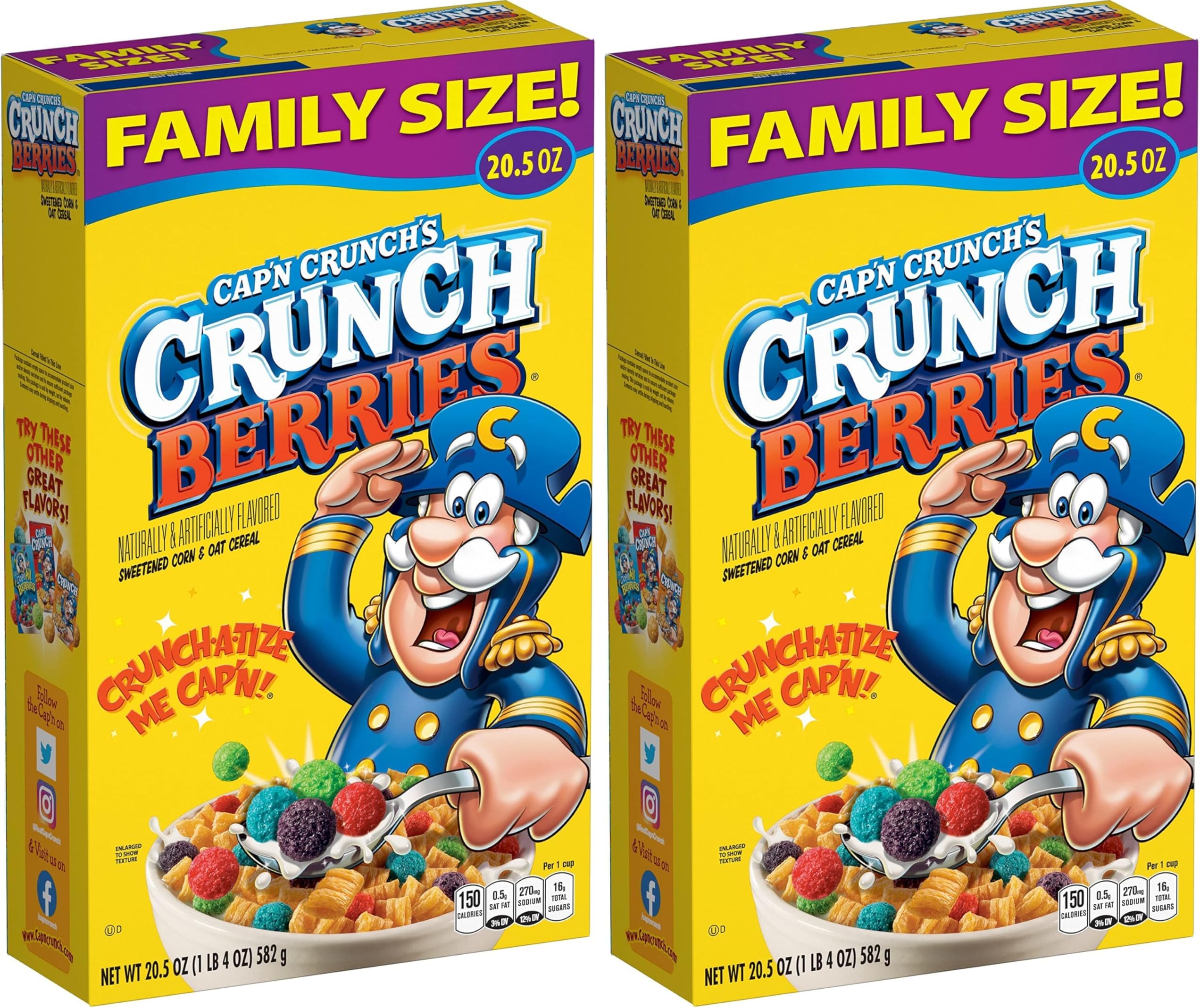 Cereal, Crunch Berries, 20.5oz Box (Pack of 2)
