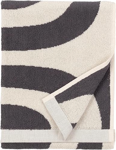 Miniatura 1 de MARIMEKKO Melooni - Toalla de mano de algodón de rizo (carbón)  Toallas de mano con formas naturales  28 x 20 pulgadas