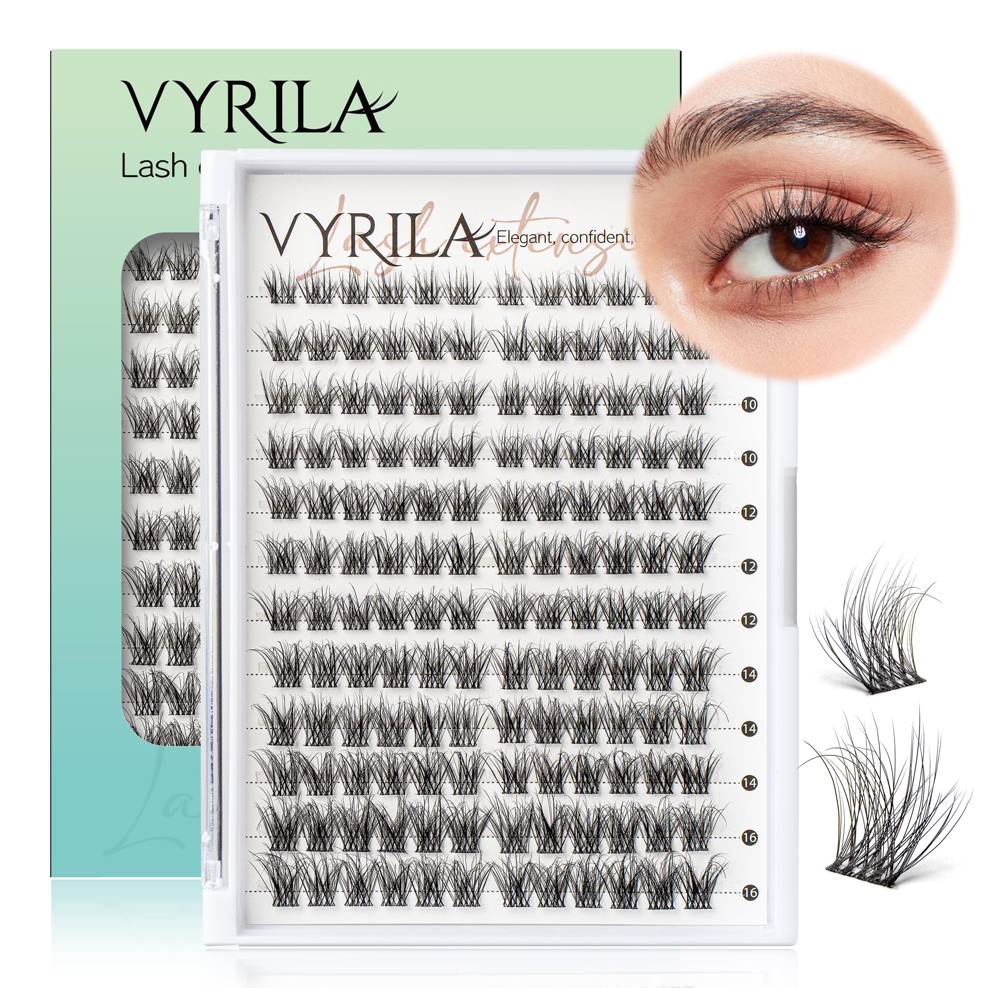 VYRILA Lash Clusters 0.05mm Individual Lashes, 3D Wispy Clusters