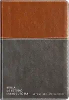 Bíblia de estudo introdutória, NVI, Couro-soft marrom e cinza chumbo, Leitura Perfeita