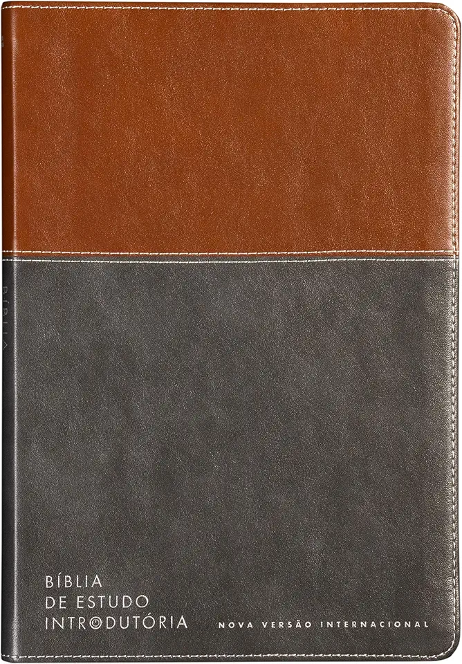 Bíblia de estudo introdutória, NVI, Couro-soft marrom e cinza chumbo, Leitura Perfeita