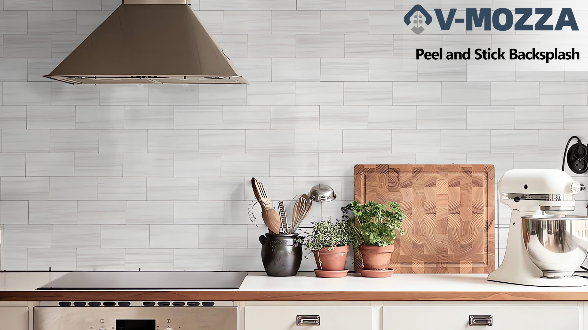 V-MOZZA Peel and Stick Backsplash, 20-Sheet Peel and Stick Wall