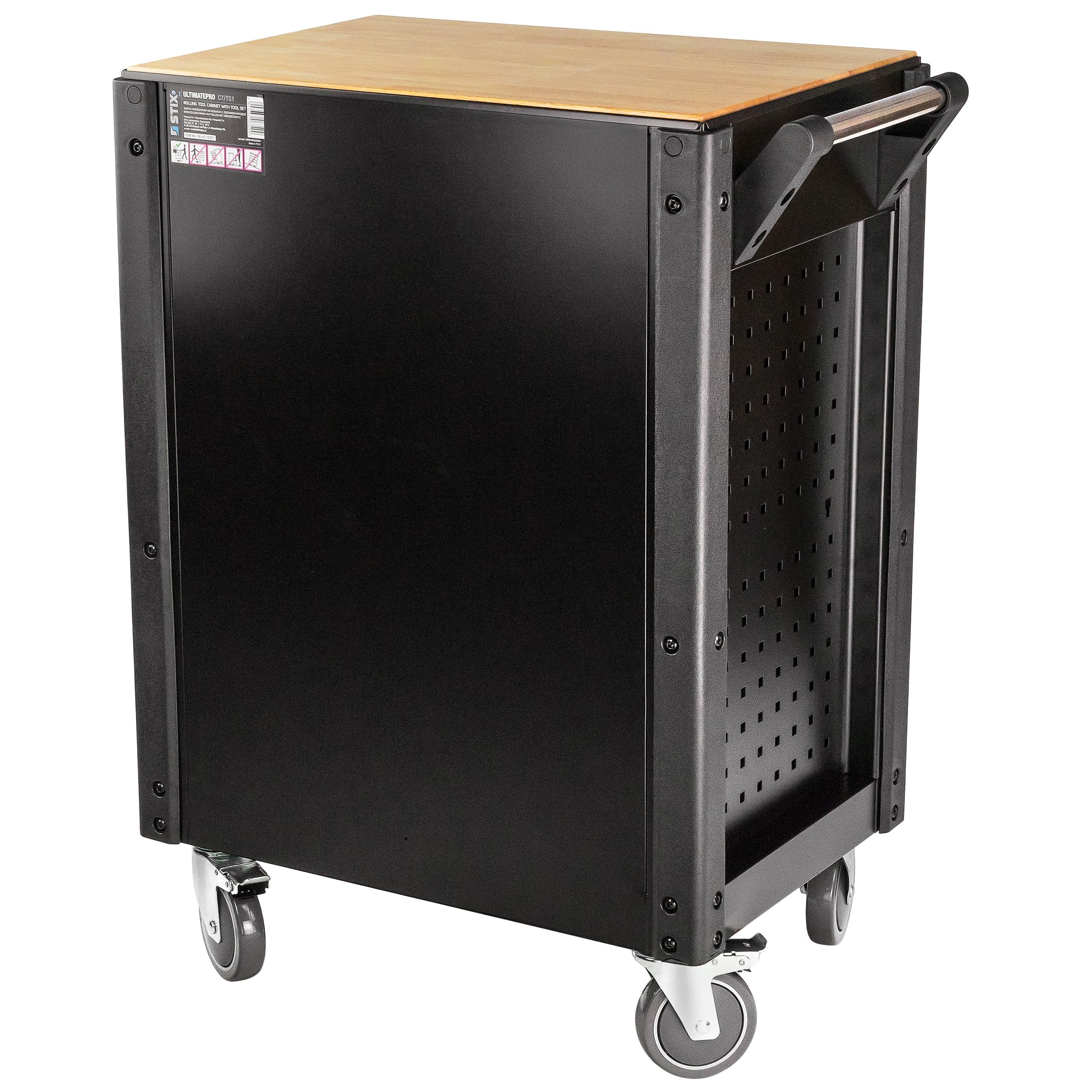 STIX UltimatePro C7 Servante d'atelier 7 tiroirs, Plateau en Bois d'hévéa