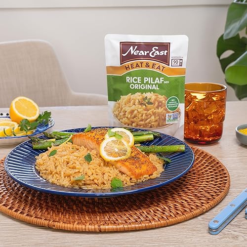 Miniatura 5 de Near East Heat & Eat Rice, arroz de cocción rápida, arroz para microondas, pilaf de arroz, original, bolsas de 8.8 onzas (paquete de 8)