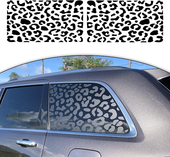 Zhizhong Side Window Decals for Car SUV Trucks, Universal Leopard Cheetah Vinyl Sticker Free Installation Tools (A Pair)