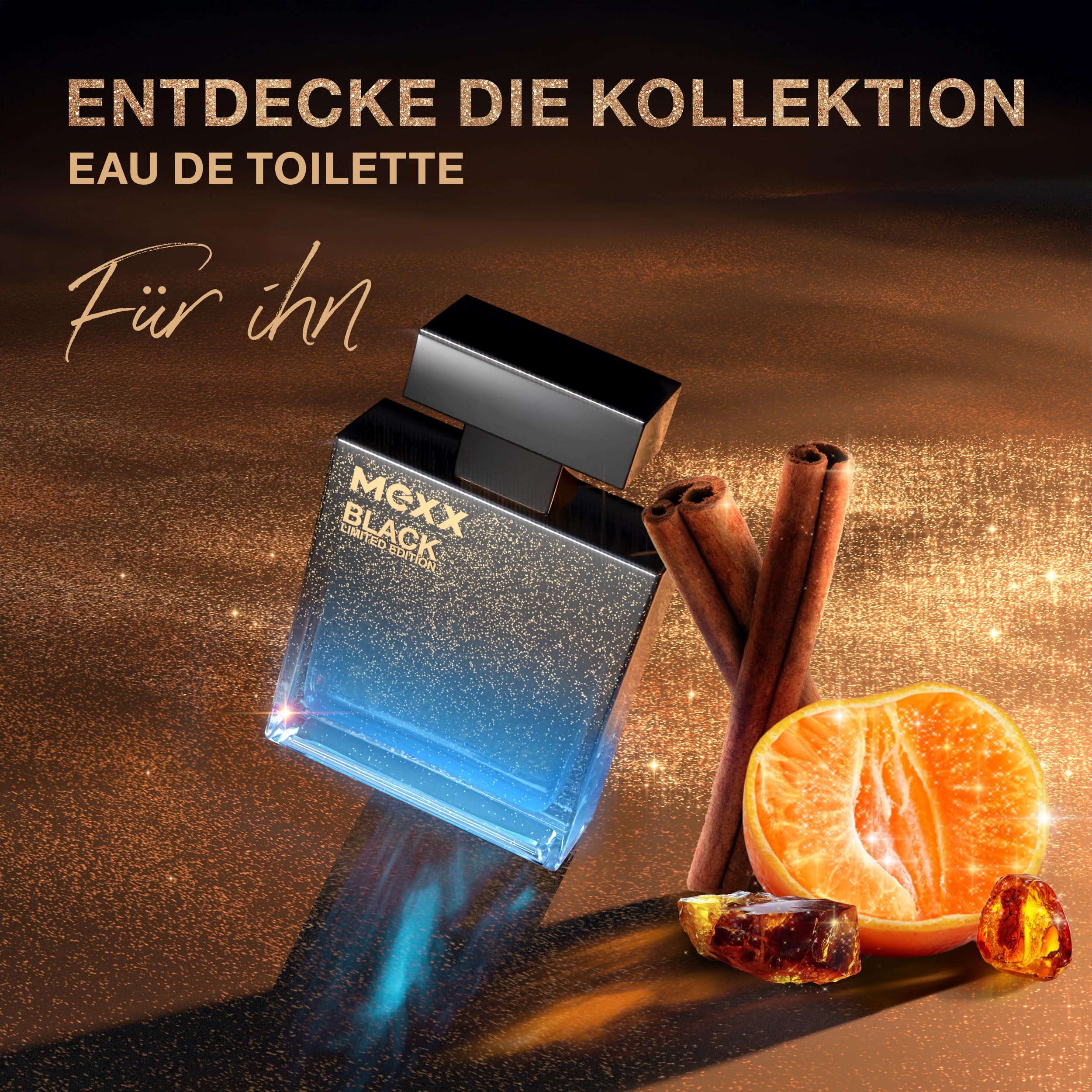 MEXX Black Limited Edition Eau de Toilette für Männer, maskuliner Amberduft 50 ml