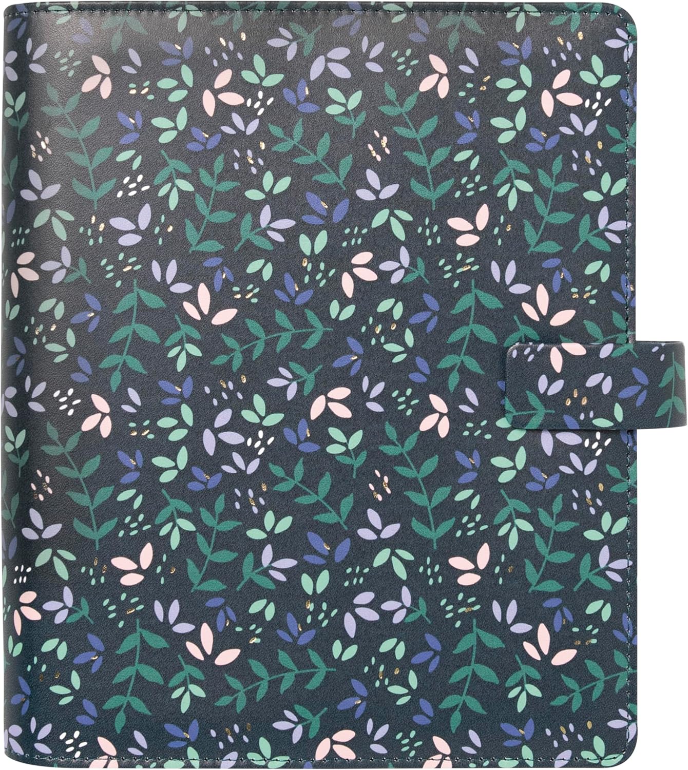 Filofax Garden Organizer, A5 Size, Dusk - Leather-Look, Gold Foil Accents, Six Rings, Week-to-View Insert, Multilingual (C028739)