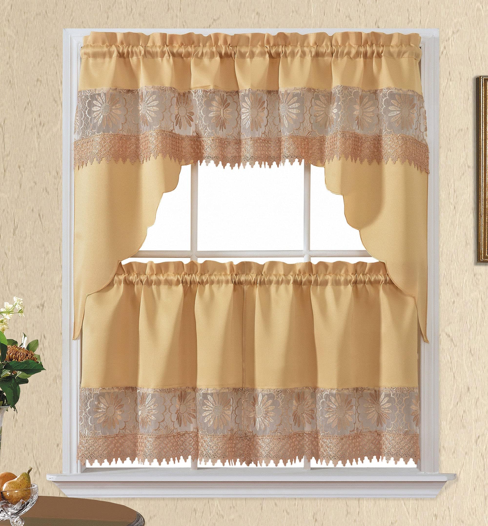 3 Piece - Kitchen Curtain - Lena – Glory Home Design