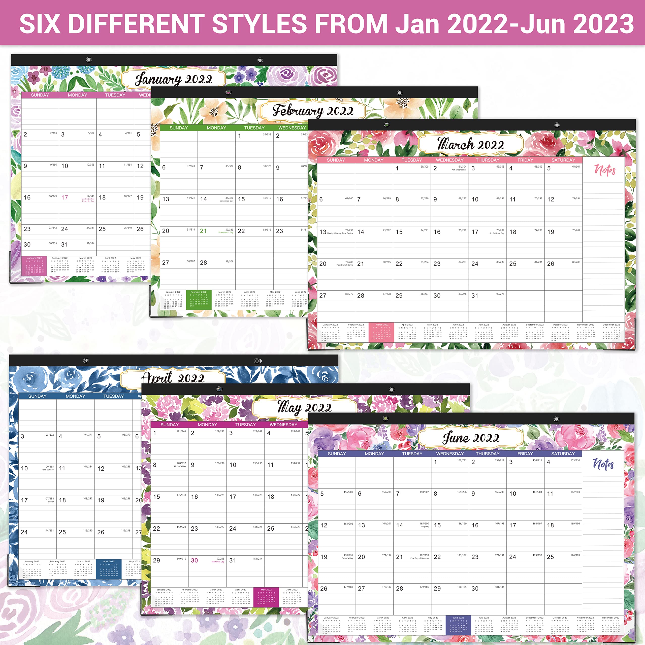 Buy 20222023 Desk Calendar 18 Monthly Desk/Wall Calendar 2in1, 17" x 12", July 2022