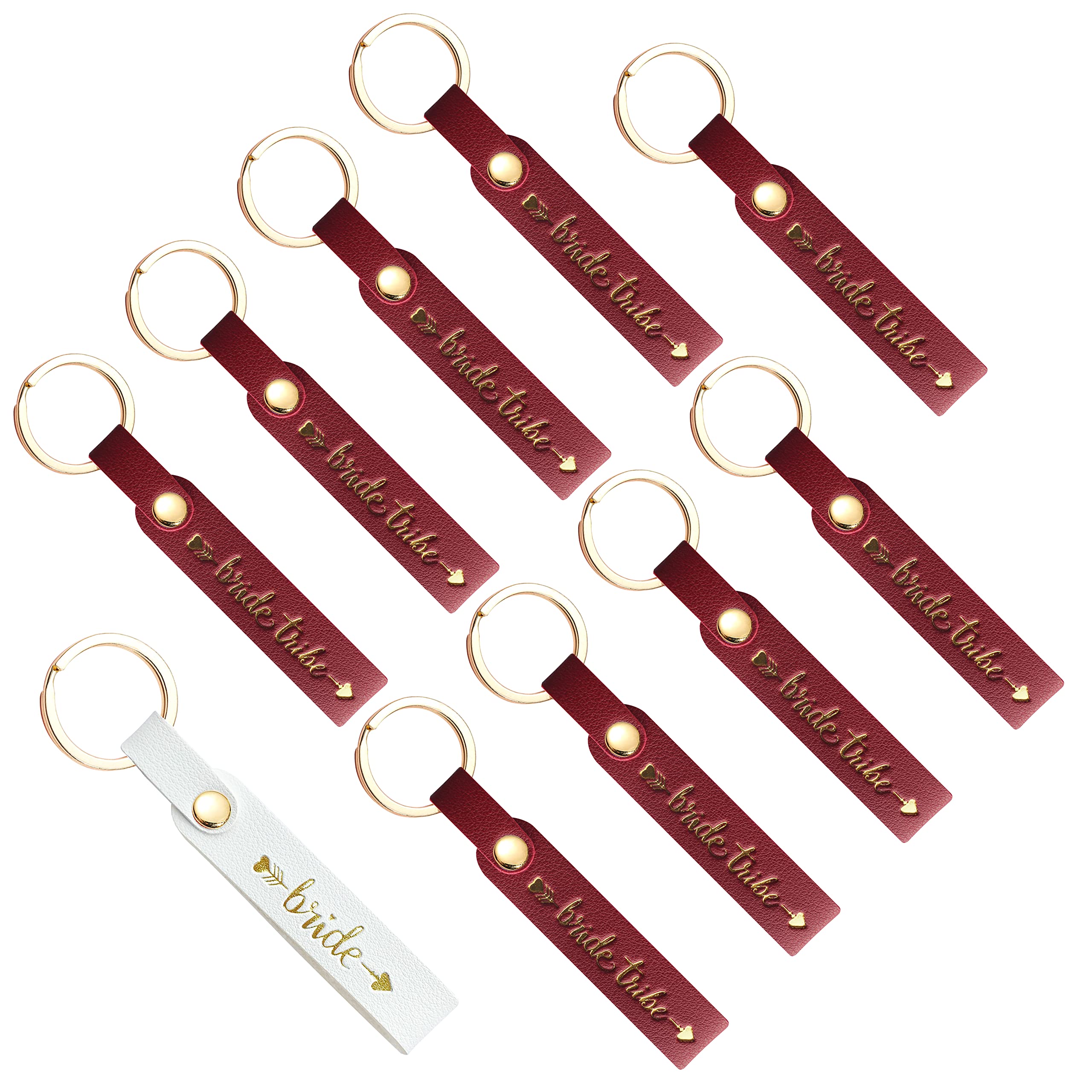 LADY&HOME 10Packs Bridesmaids Proposal Keychains Gifts, Bride Tribe Keychains for Bachelorette Party, Bridal Party