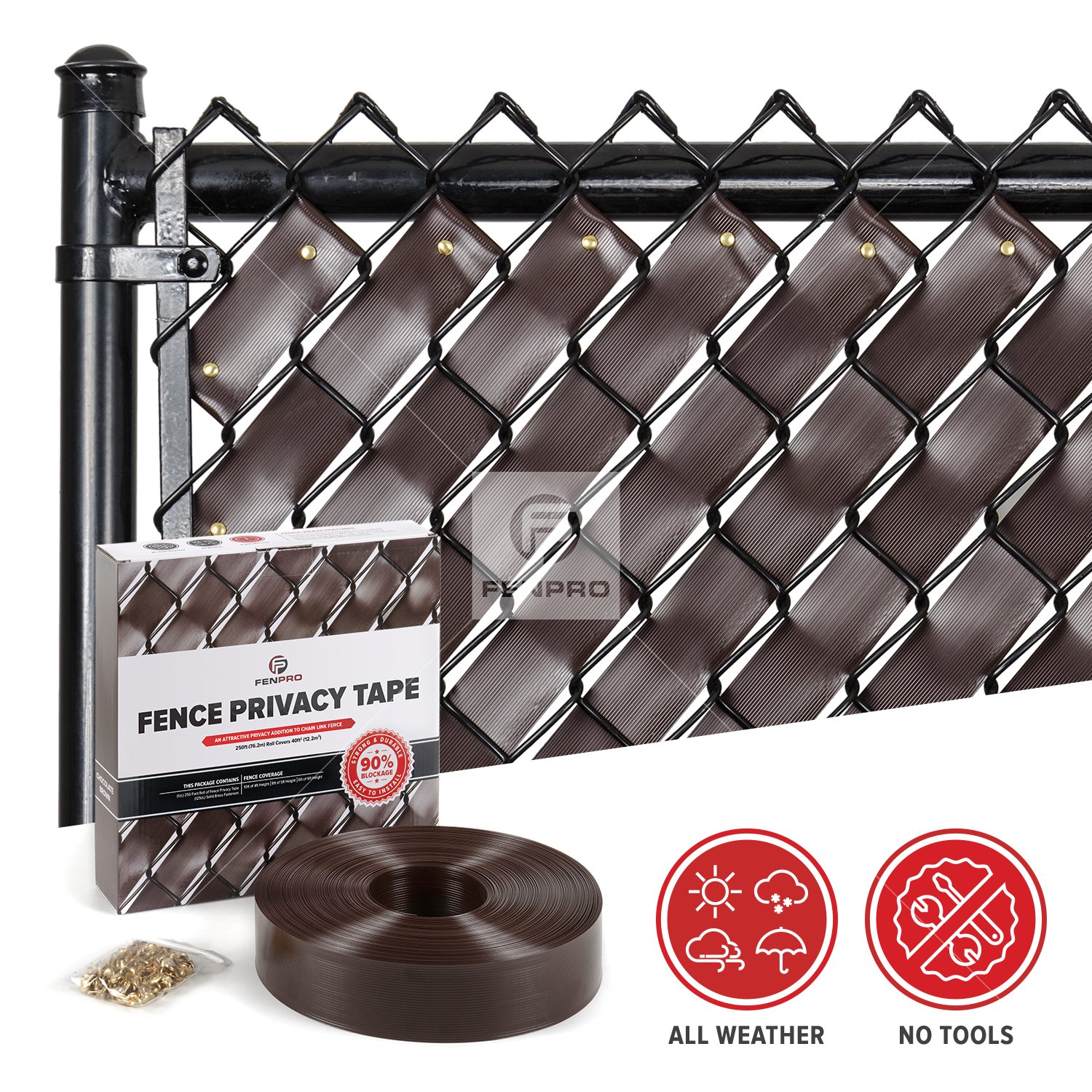 Fenpro Chain Link Fence Privacy Tape (Chocolate Brown)