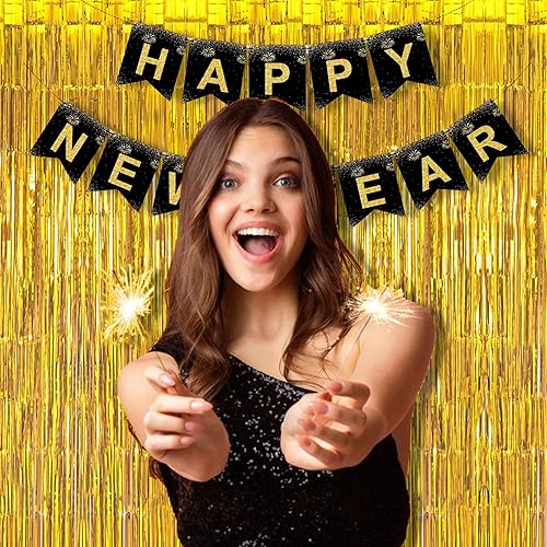 Miniatura 13 de Foil Fringe Curtain Christmas Party Decorations - Red Metallic Tinsel Photo Booth Backdrop Party Steamers Curtains for Christmas New Years