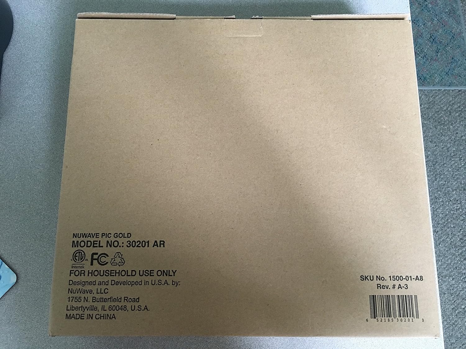 برچسب جعبه اجاق گاز NuWave Pic Gold مدل 30201 AR