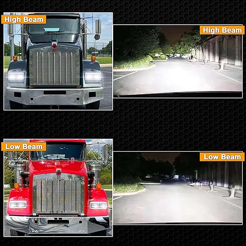 Miniatura 6 de FNGET 4 faros delanteros LED de 4 x 6 con haz de luz blanca DRL de flecha secuencial ámbar intermitentes H4651 H4652 H4656 H4666 H6545 repuesto