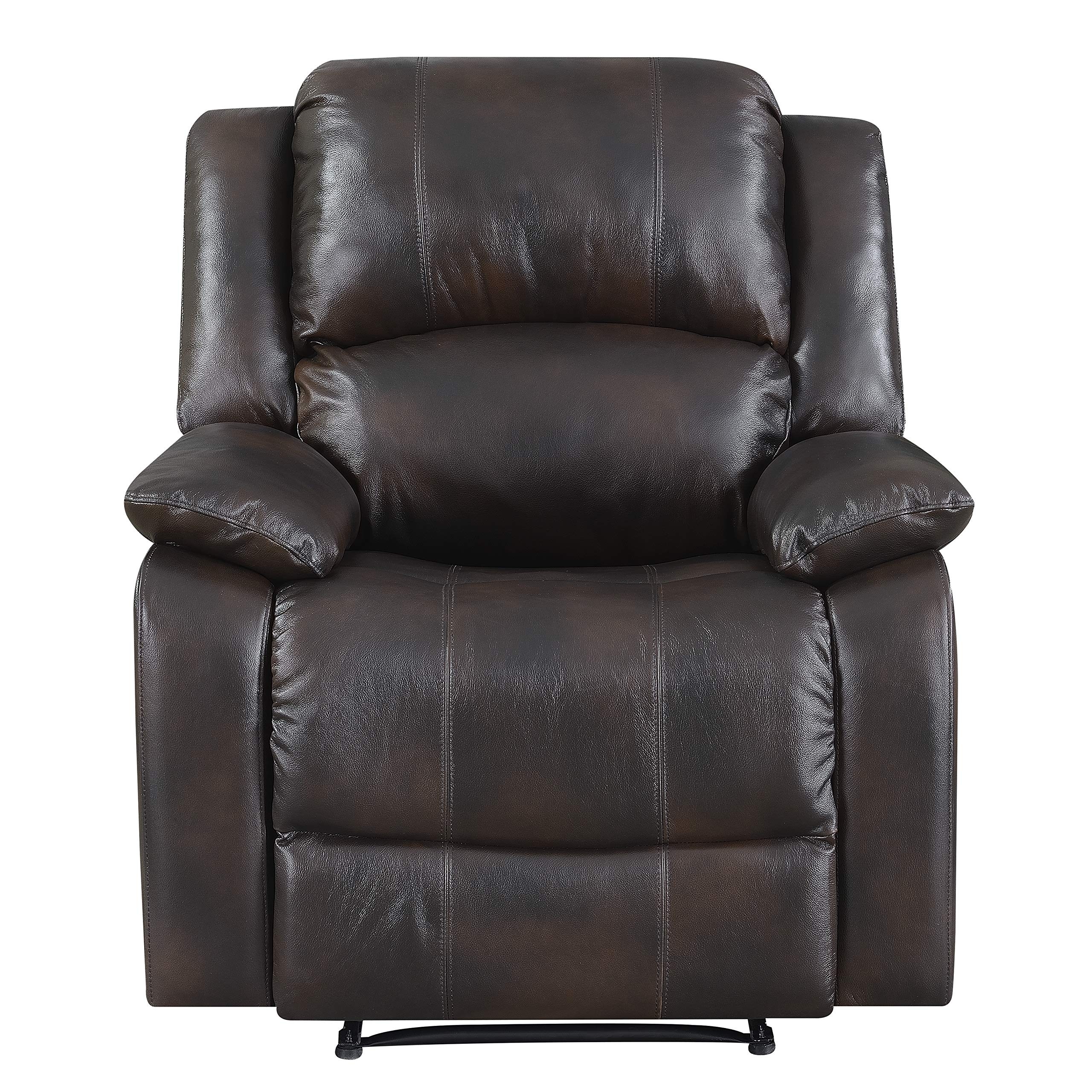Pulaski Wall Hugger Top Grain Manual Brown, 36.22" W x 38.19" D x 39.76" H Leather Recliner