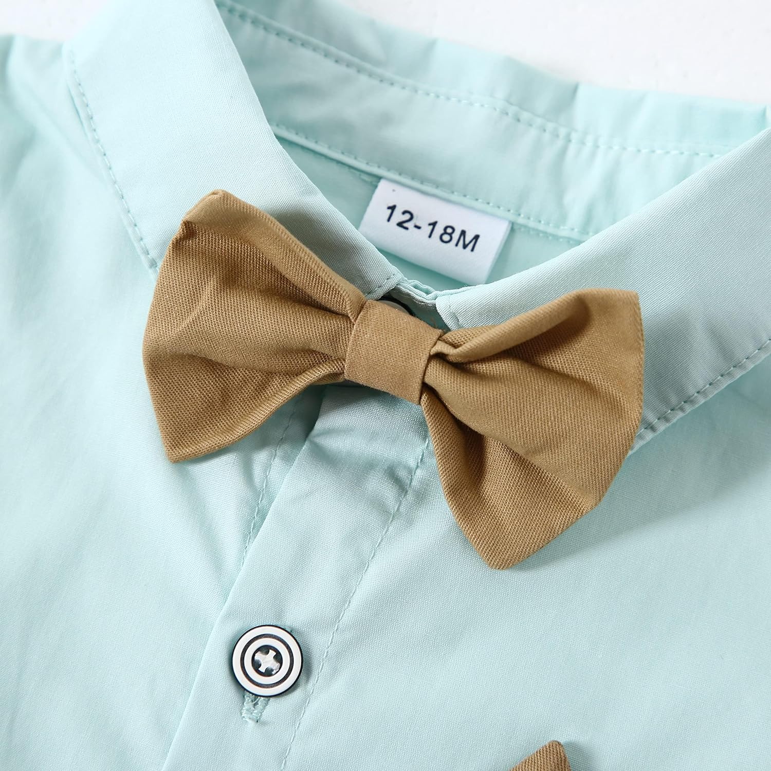 Boarnseorl Baby Boys Pants Sets,Toddler Gentleman Outfits, Infant Long Sleeve Shirt + Pants + Bow Tie + Suspenders - Image 3