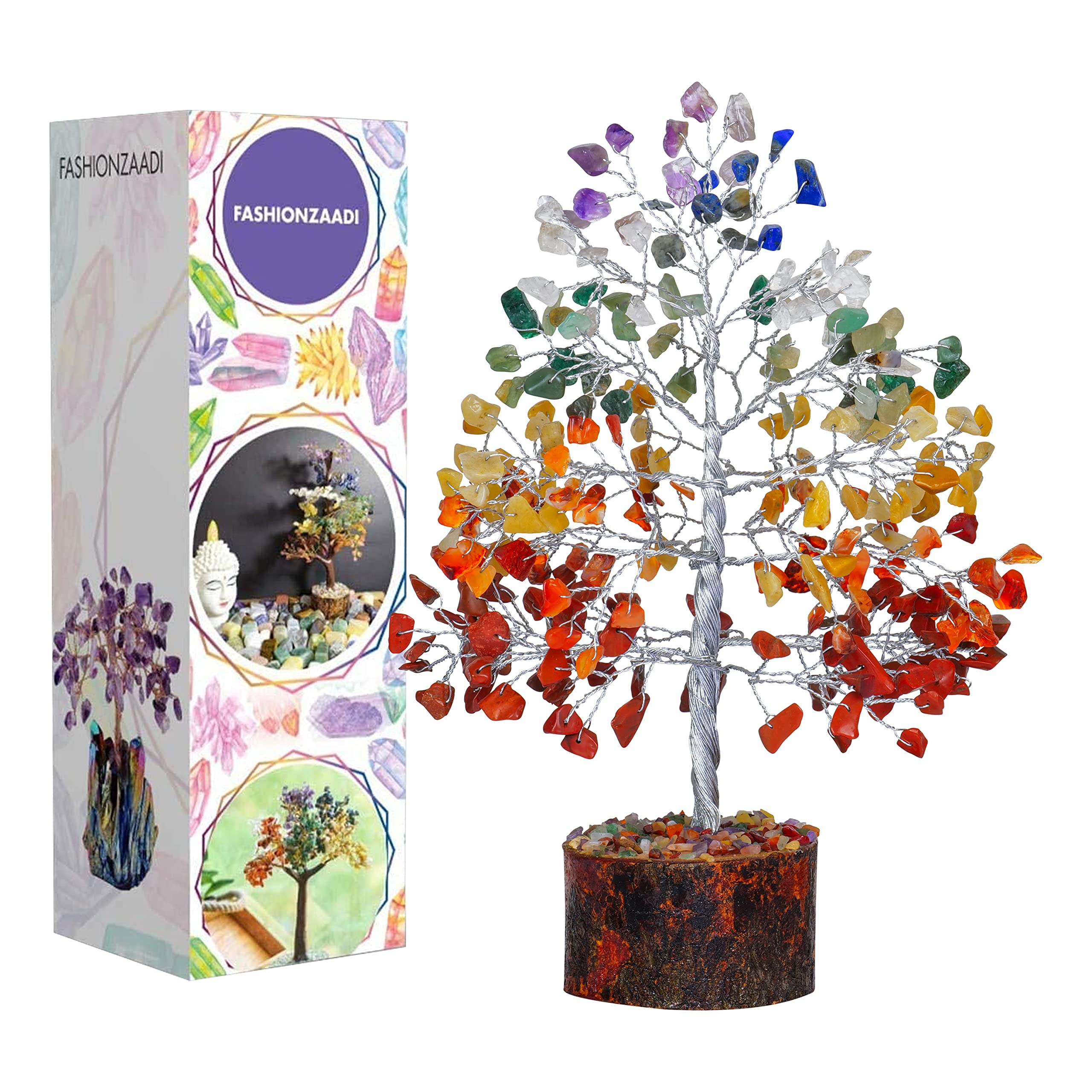 FASHIONZAADI Seven Chakra Crystal Tree Birthday Gifts for Women, Healing Crystal Tree of Life Sister Gifts Room & Home Decor Gift for Mom Her Positive Energy New Home House Warming Gift Women Unique