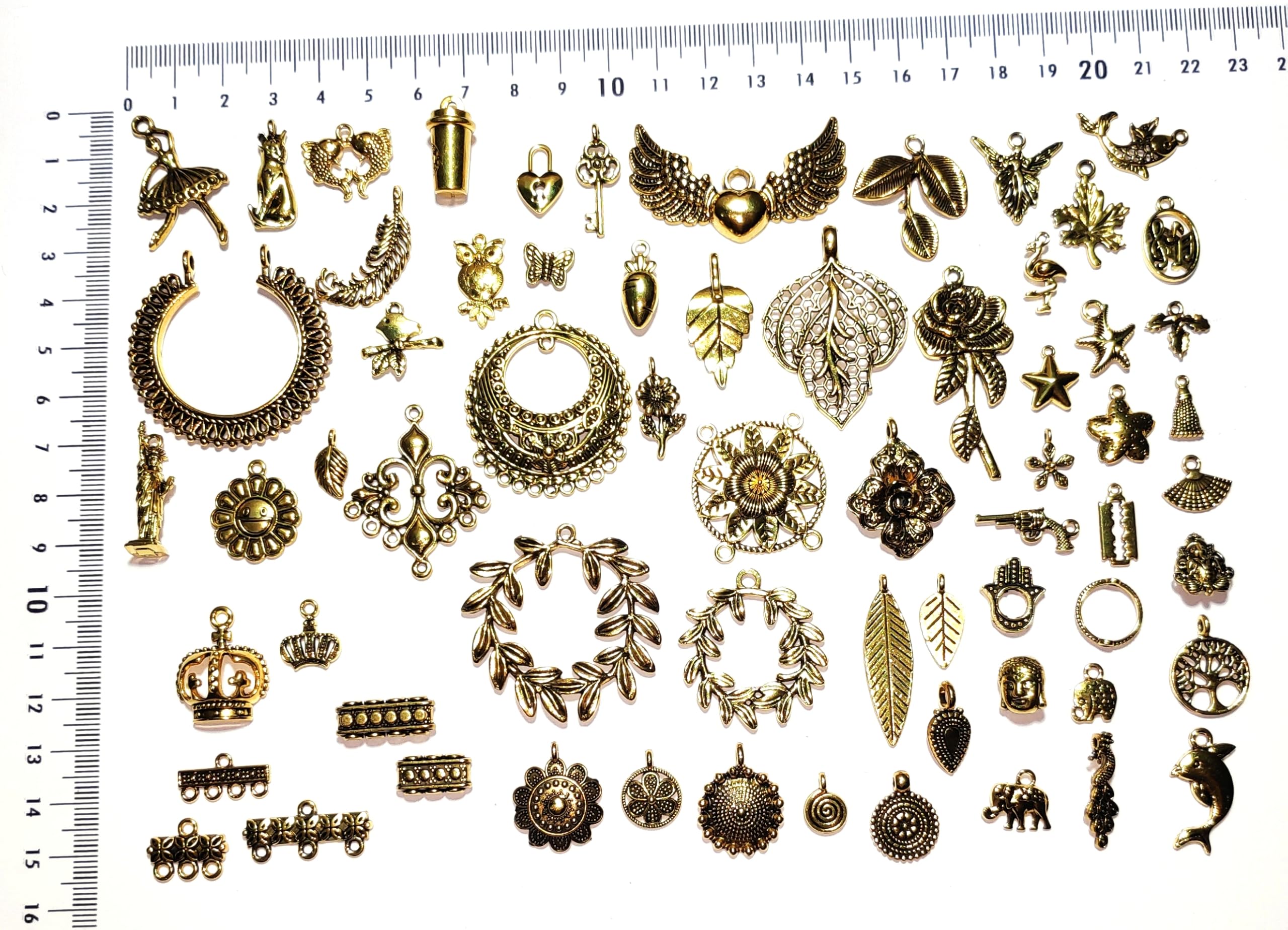 Go-Set-Get! 120Pcs | 60+ Designs (2Pcs of each Design) ANTIQUE CHARMS for bracelets, earrings, Jewelry & Fashion, DIY Arts, Oxidized Brass Alloy Material-image-39