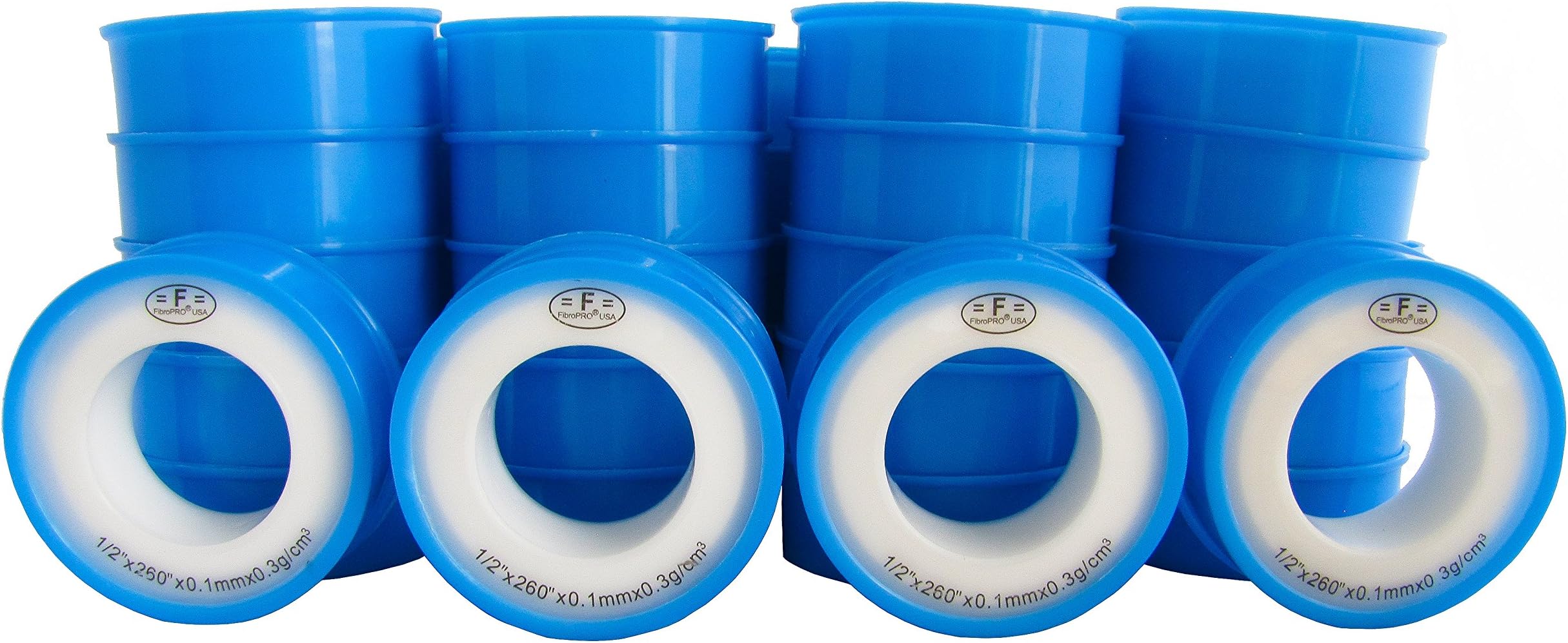 FibroPro 50-Pack Gas and Drinking Water Teflon/PTFE Tape, 1/2"x260"