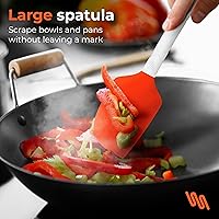 Vista 5 de M KITCHEN WORLD Heat Resistant Silicone Spatulas Set Rubber Spatula Kitchen Utensils Non-Stick for Cooking, Baking and Mixing Ergonomic