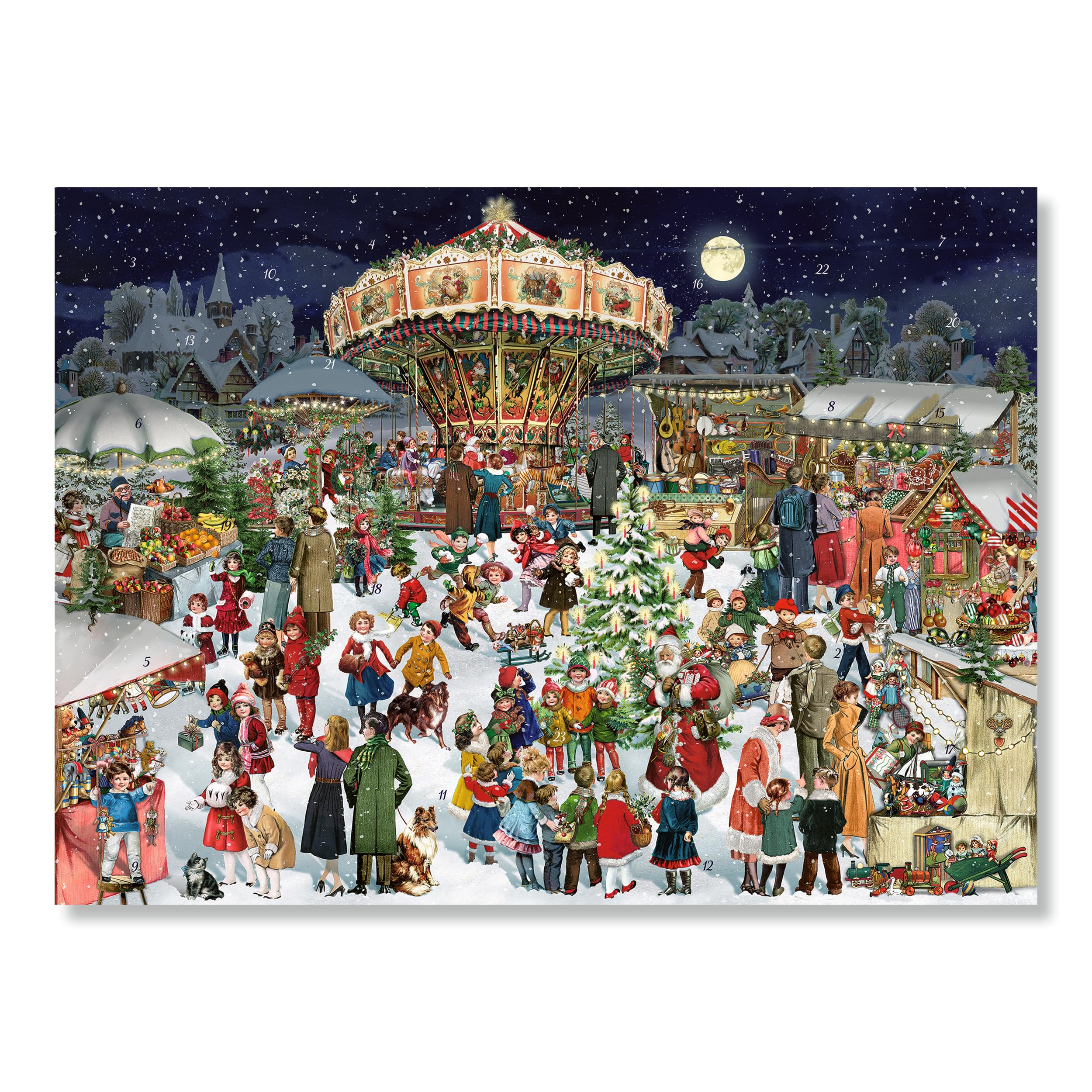 Coppenrath Market Advent Calendar - Nostalgic Christmas - Paper Christmas Countdown Calendar - Large A3 29.7X42 Centimeters