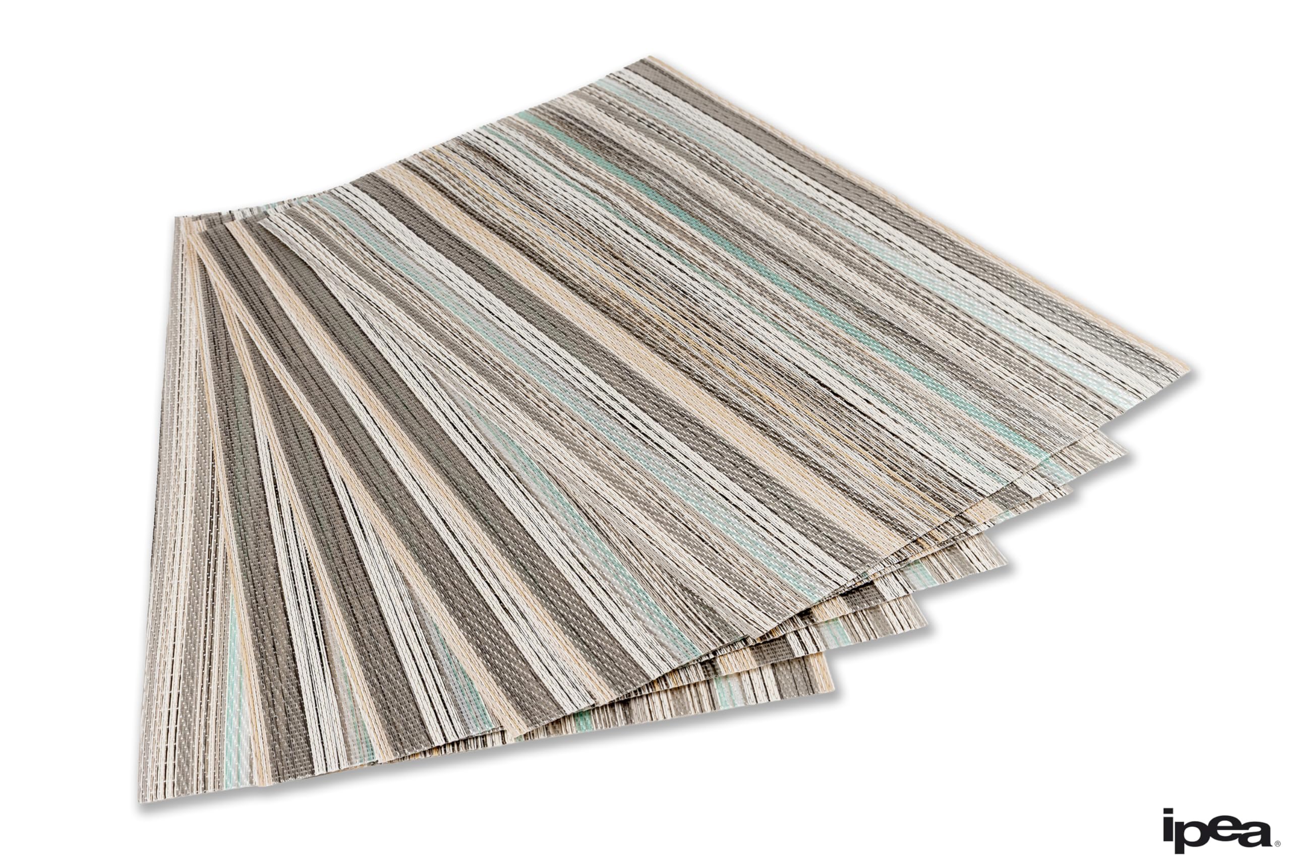 IPEA Tischsets Abwaschbar 45 x 30 cm - 6er Set - Für Abendessen, Mittagessen, Frühstück - Hitzebeständig, rutschfest, Schmutzabweisend für Küchentisch und Wohnzimmer - Platzsets Abwischbar - Beige
