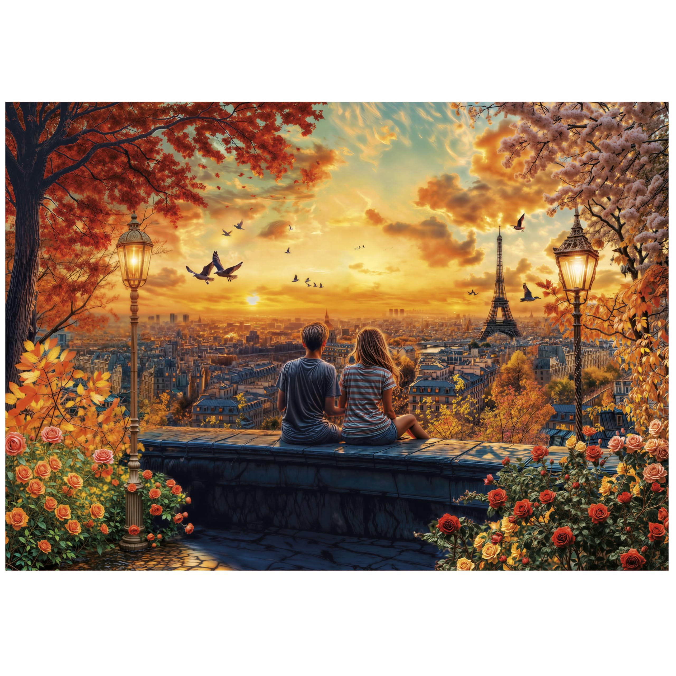 Educa - Puzzle de 1500 Piezas para Adultos | Enamorados en París | Medidas: 85 x 60 cm | A Partir de 14 años (20569) - 2