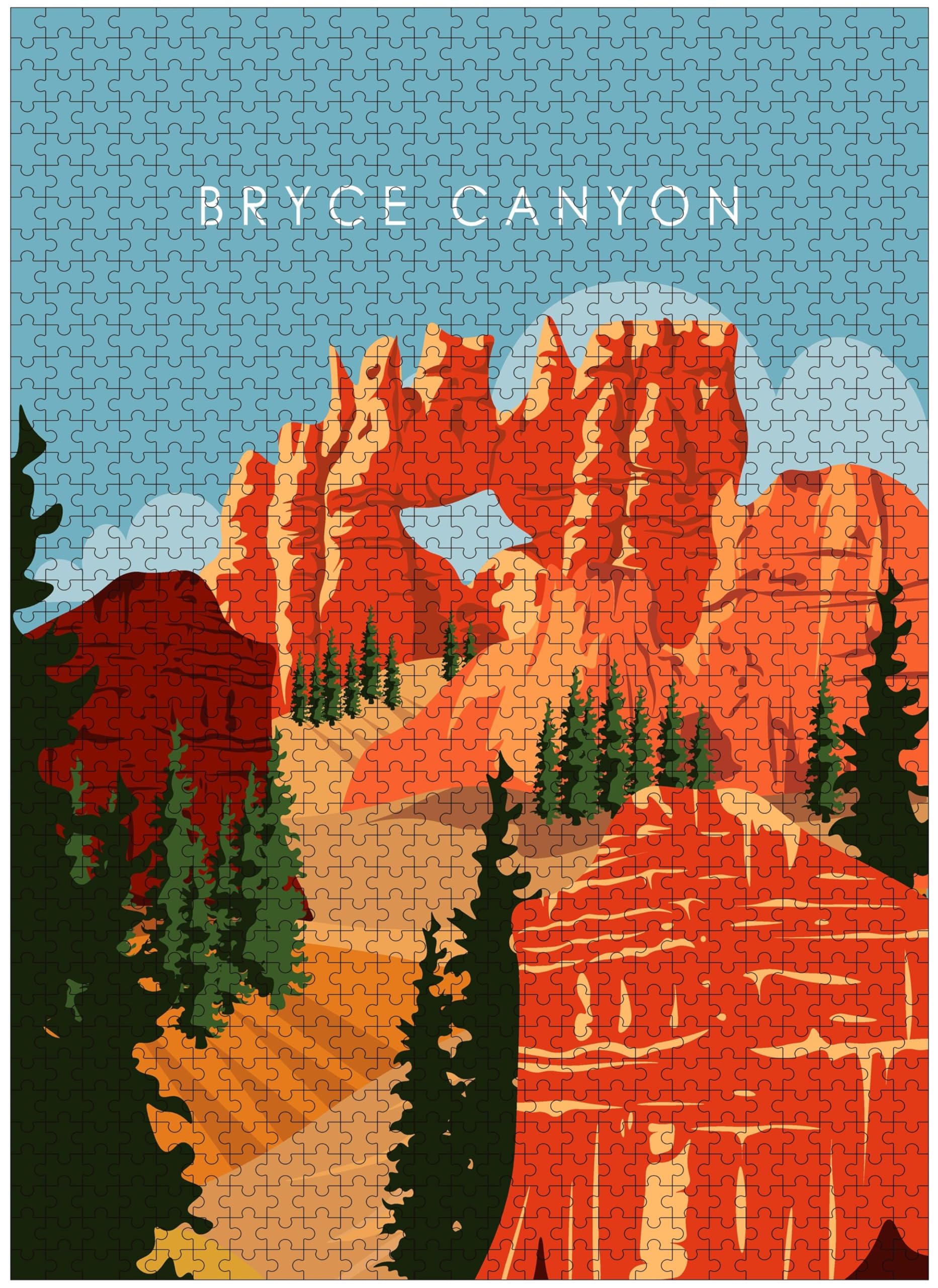 Jigsaw Puzzles 1000 Pieces for Adults Bryce Canyon National Park Utah USA Premium Wooden Perfect Interlocking Clear Printing
